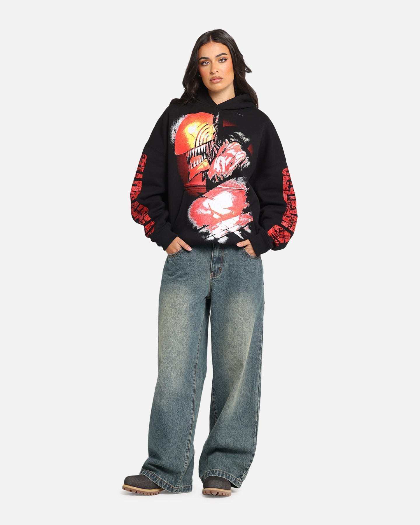 Goat Crew X Chainsaw Man Premium Hoodie Black