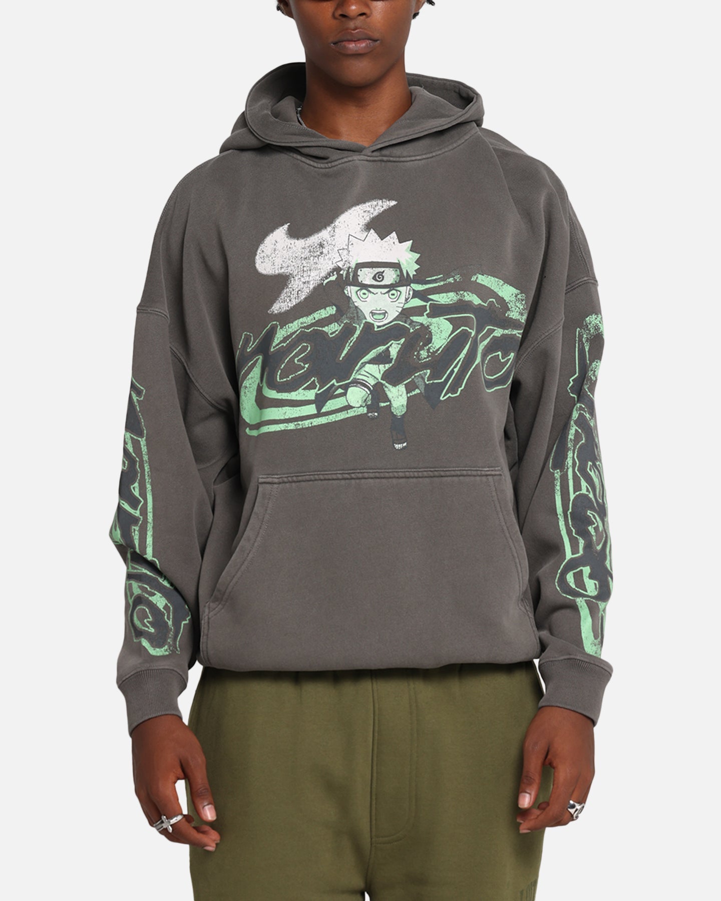 Goat Crew X Naruto Sage Mode Premium Hoodie Washed Charcoal