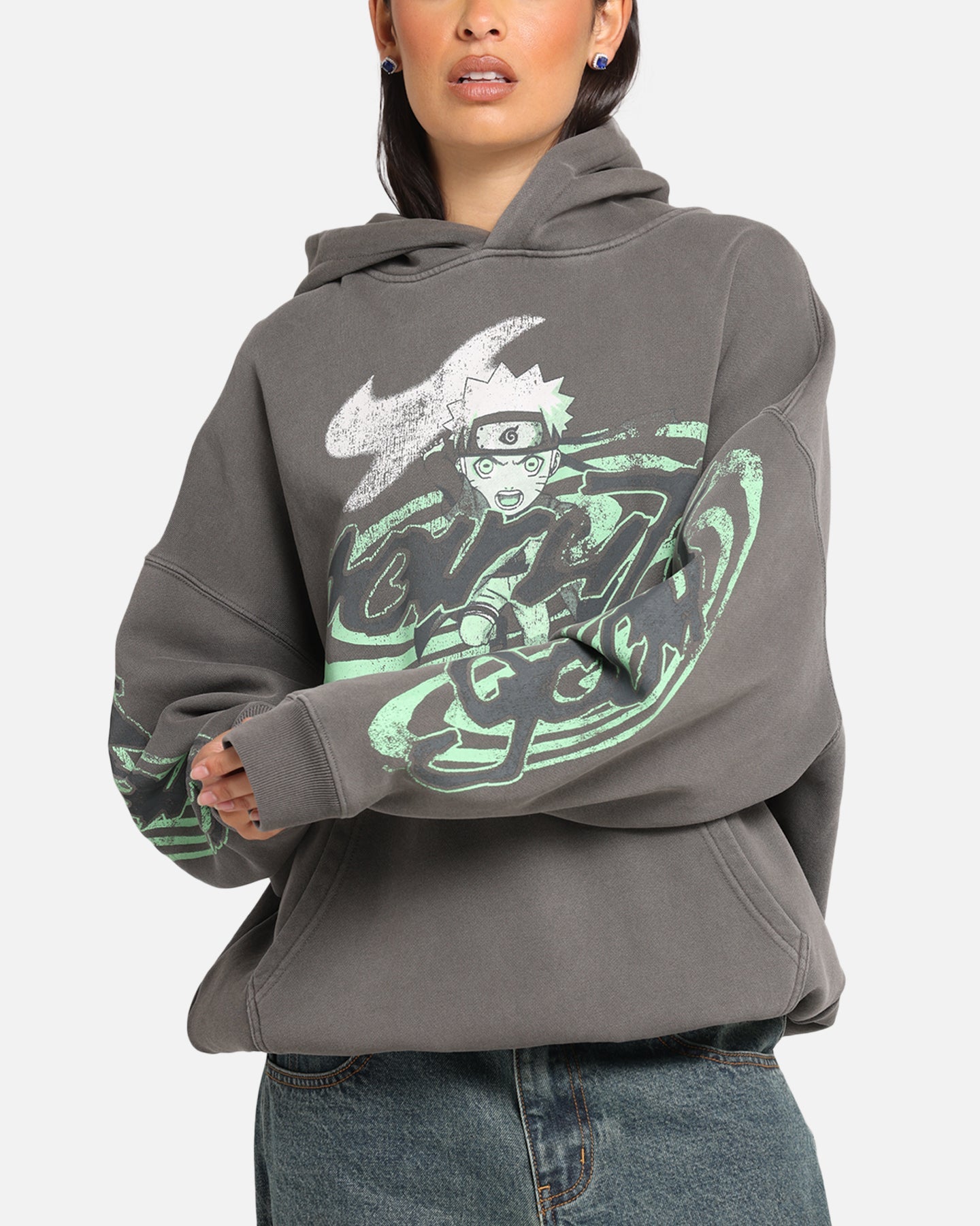 Goat Crew X Naruto Sage Mode Premium Hoodie Washed Charcoal