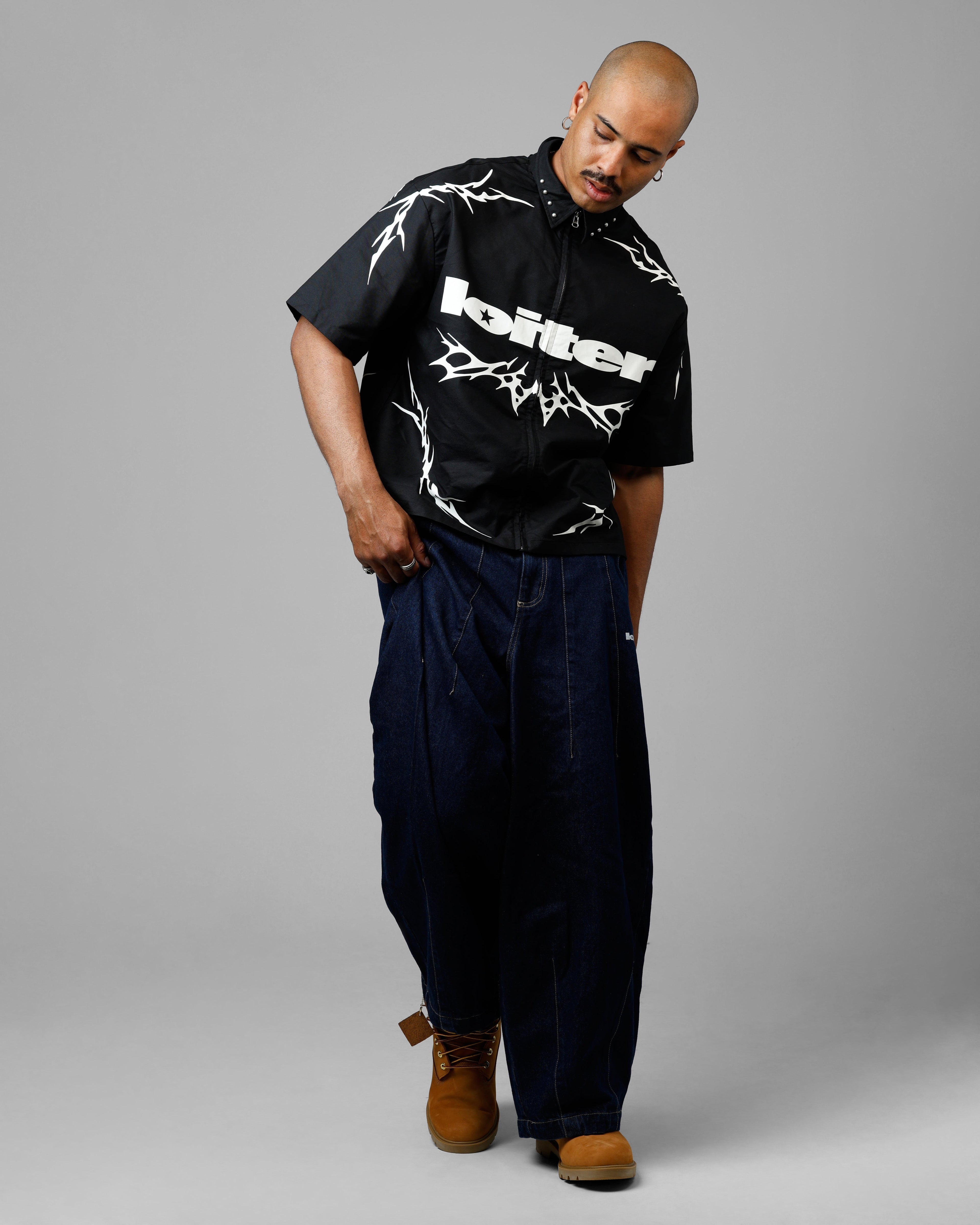 Loiter Cyber Zip V2 T-Shirt Black