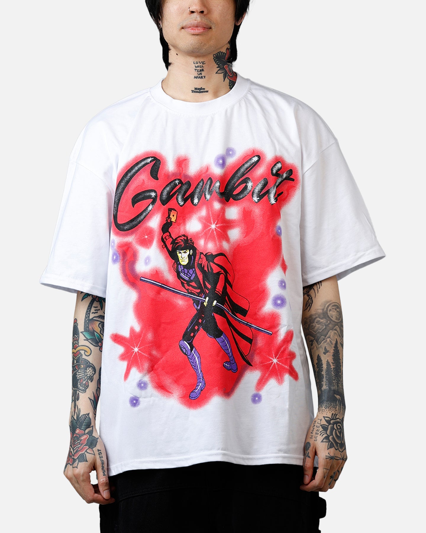 Goat Crew Marvel X-Men Gambit Airbrush T-Shirt White
