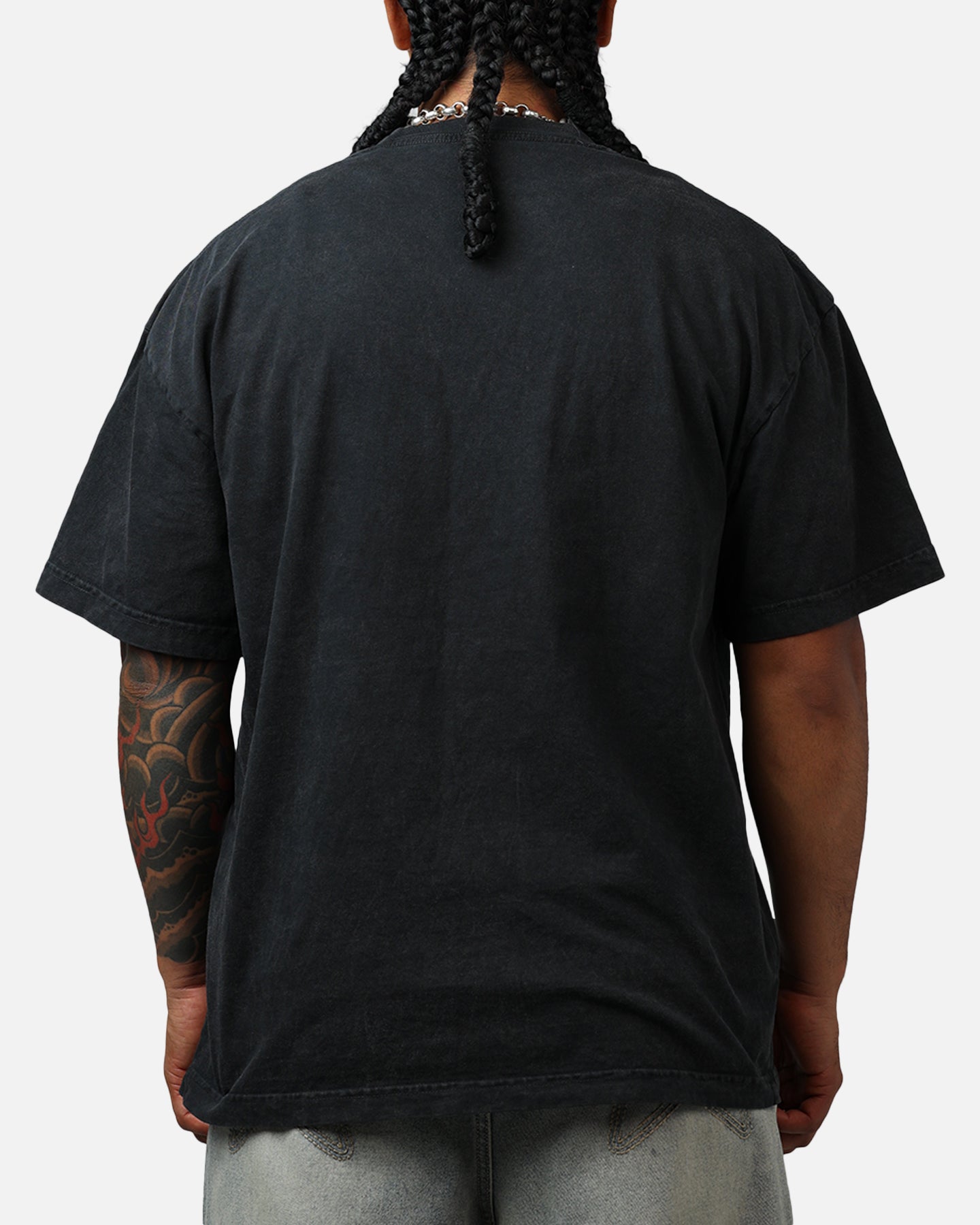 Goat Crew Marvel Fantastic Four Human Torch Fire Vintage T-Shirt Black Acidwash