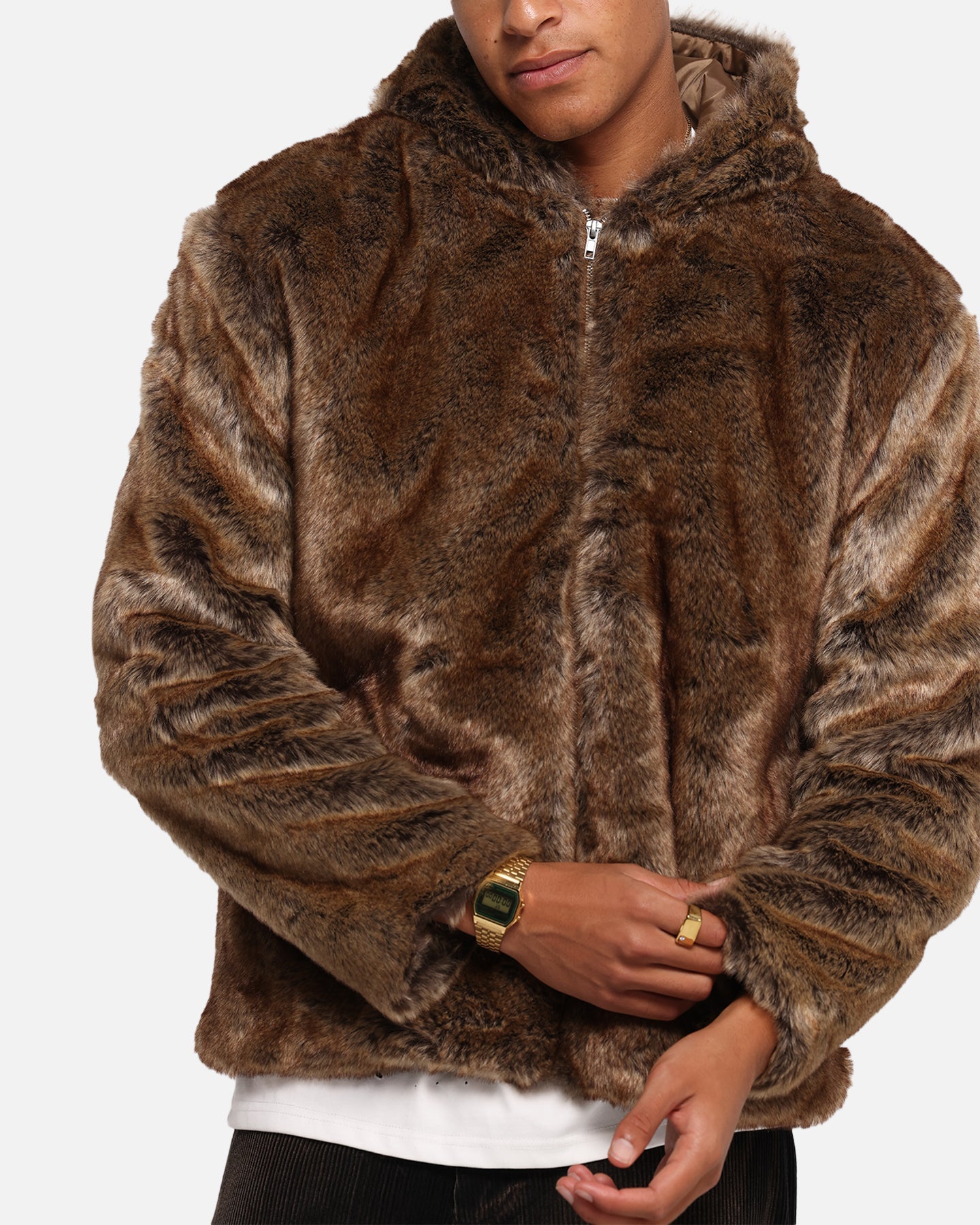XXIII Into The Wild Fur Jacket Brown