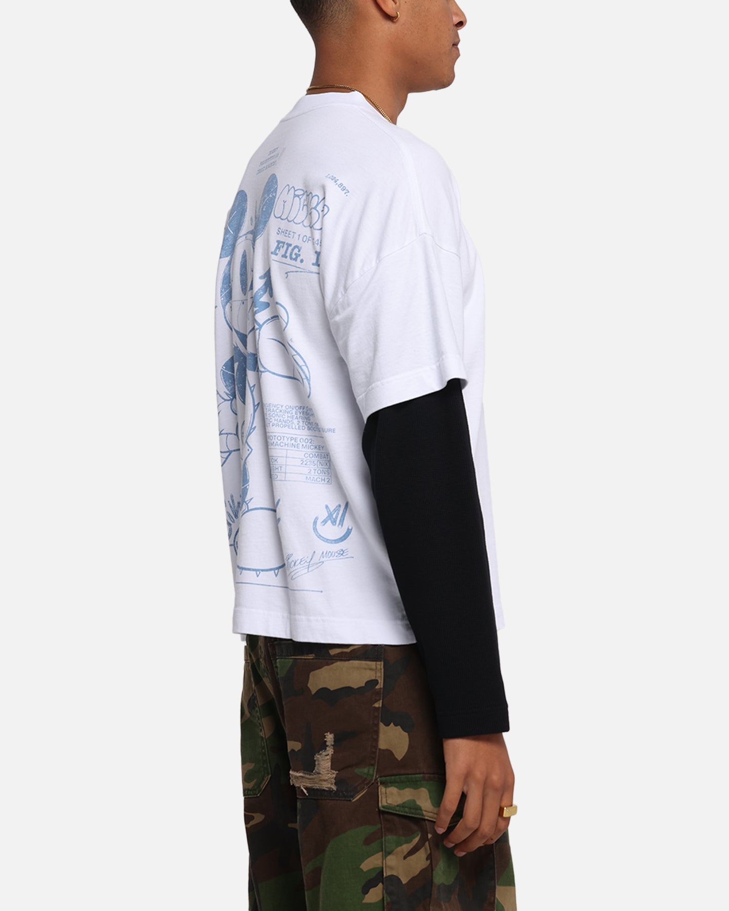 73Studio Disney Mickey Prototype II Long Sleeve T-Shirt White