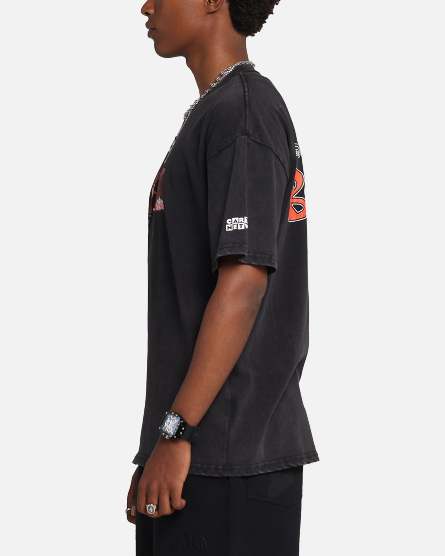 73Studio X Cartoon Network Bill & Mandy Box Logo Vintage T-Shirt Black Acidwash