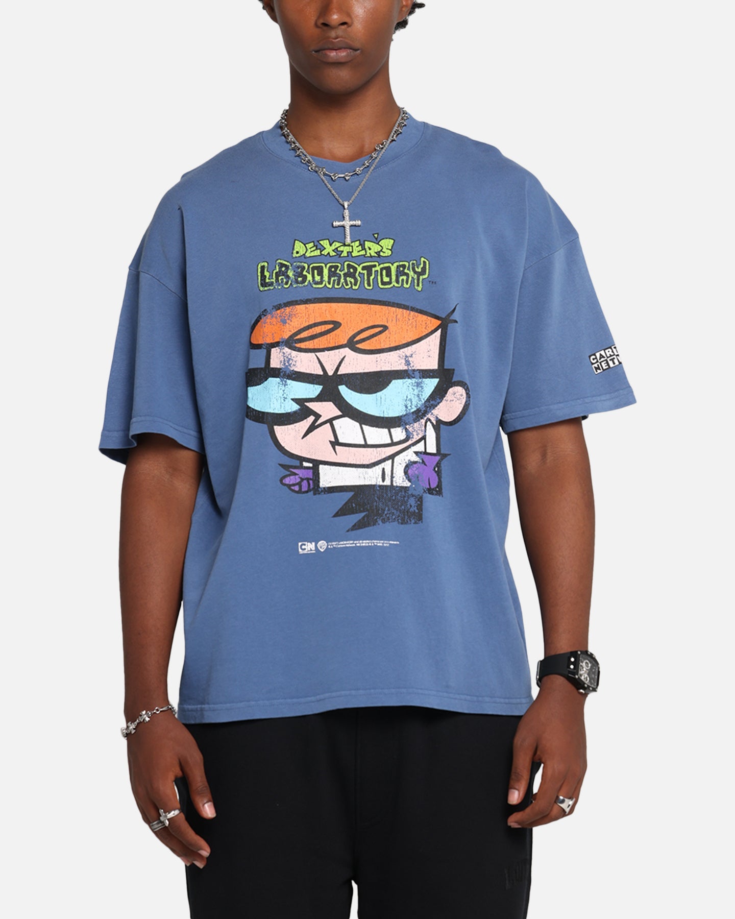 73Studio X Cartoon Network Dexter's Laboratory Grail Vintage T-Shirt Cobalt