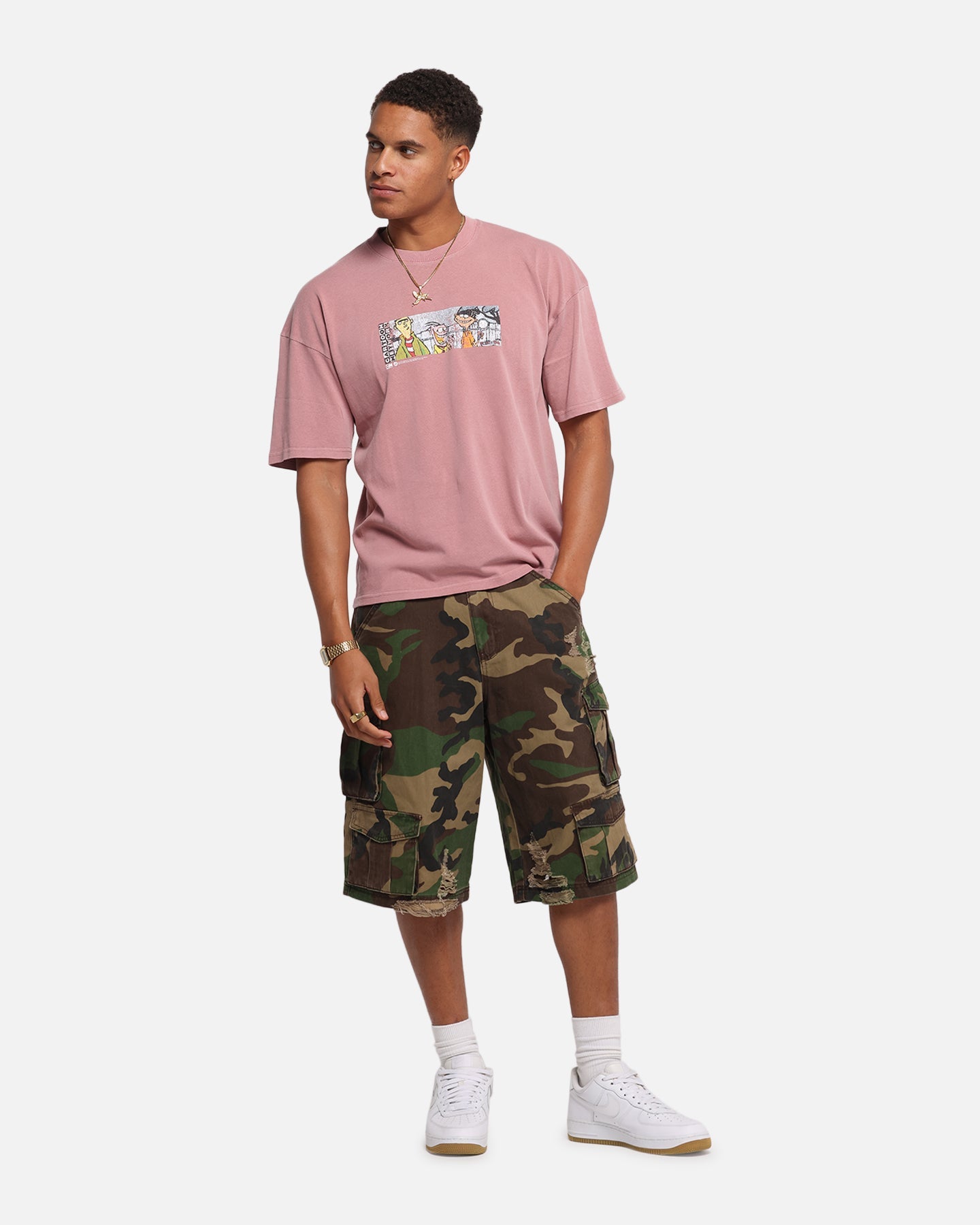 73Studio X Cartoon Network Ed Edd N Eddy Box Logo Vintage T-Shirt Coral