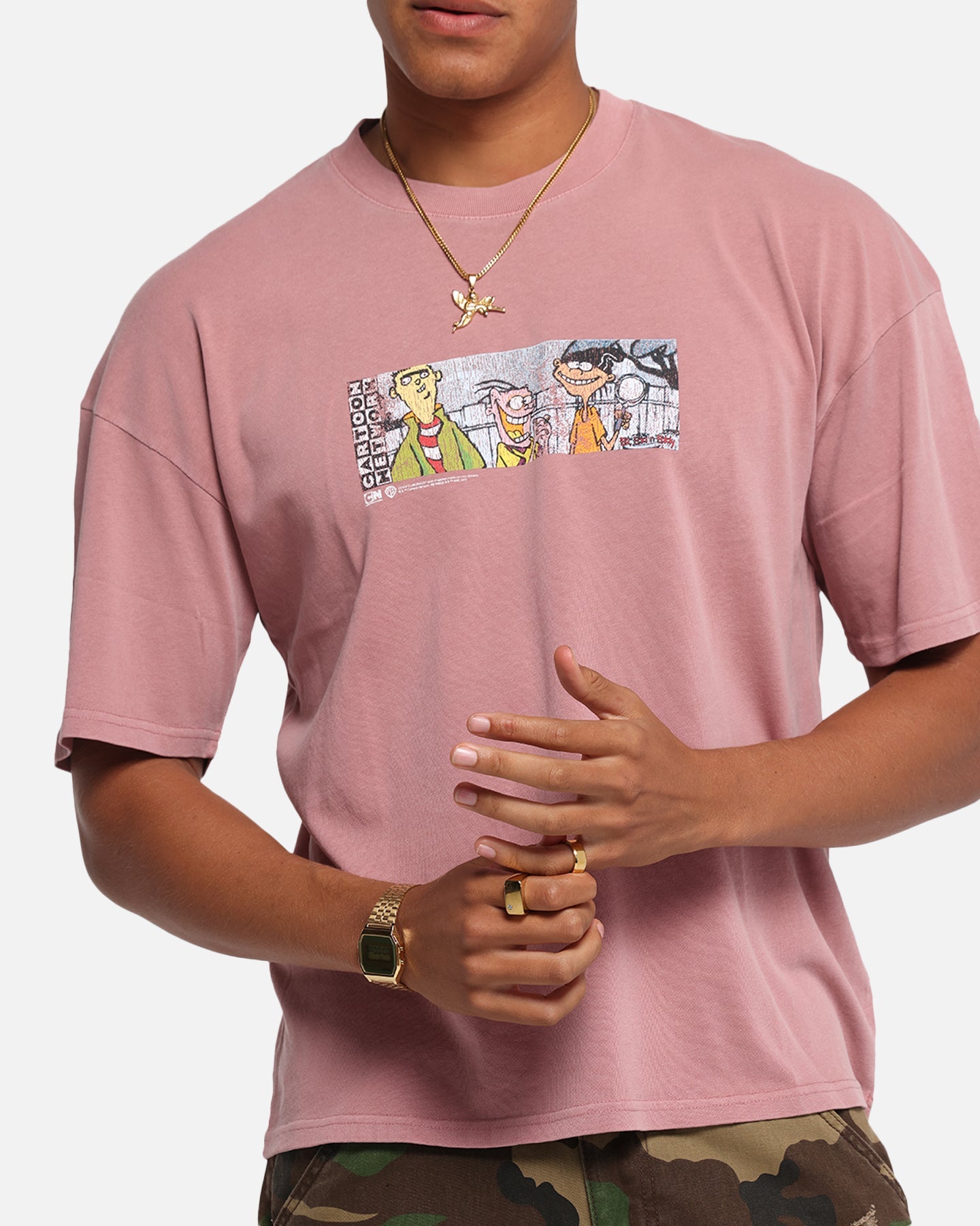 73Studio X Cartoon Network Ed Edd N Eddy Box Logo Vintage T-Shirt Coral