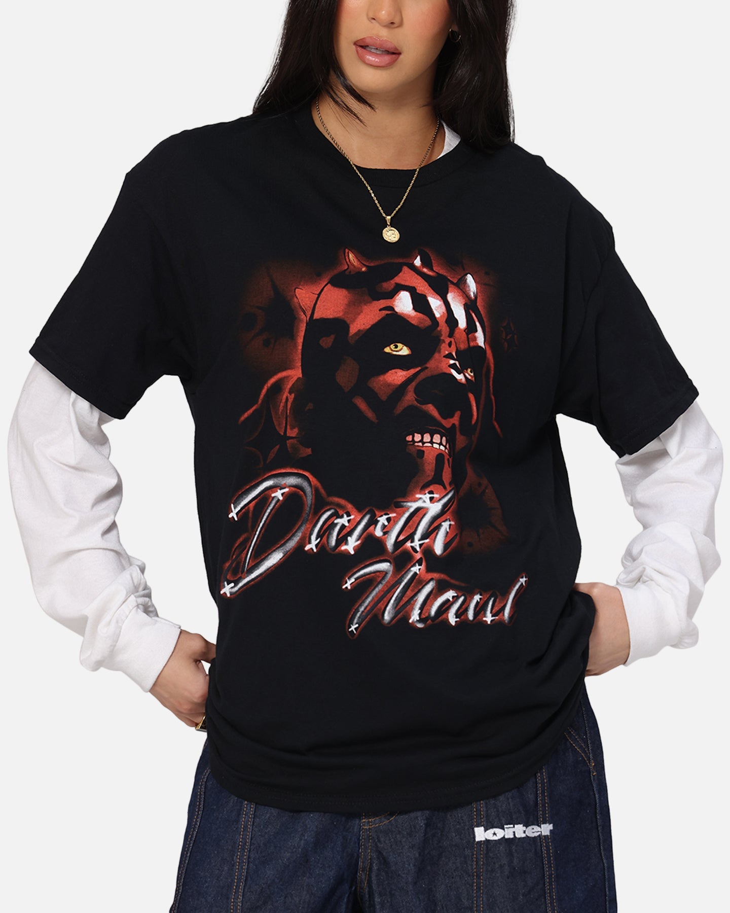 Goat Crew Star Wars Darth Maul Airbrush T-Shirt Black