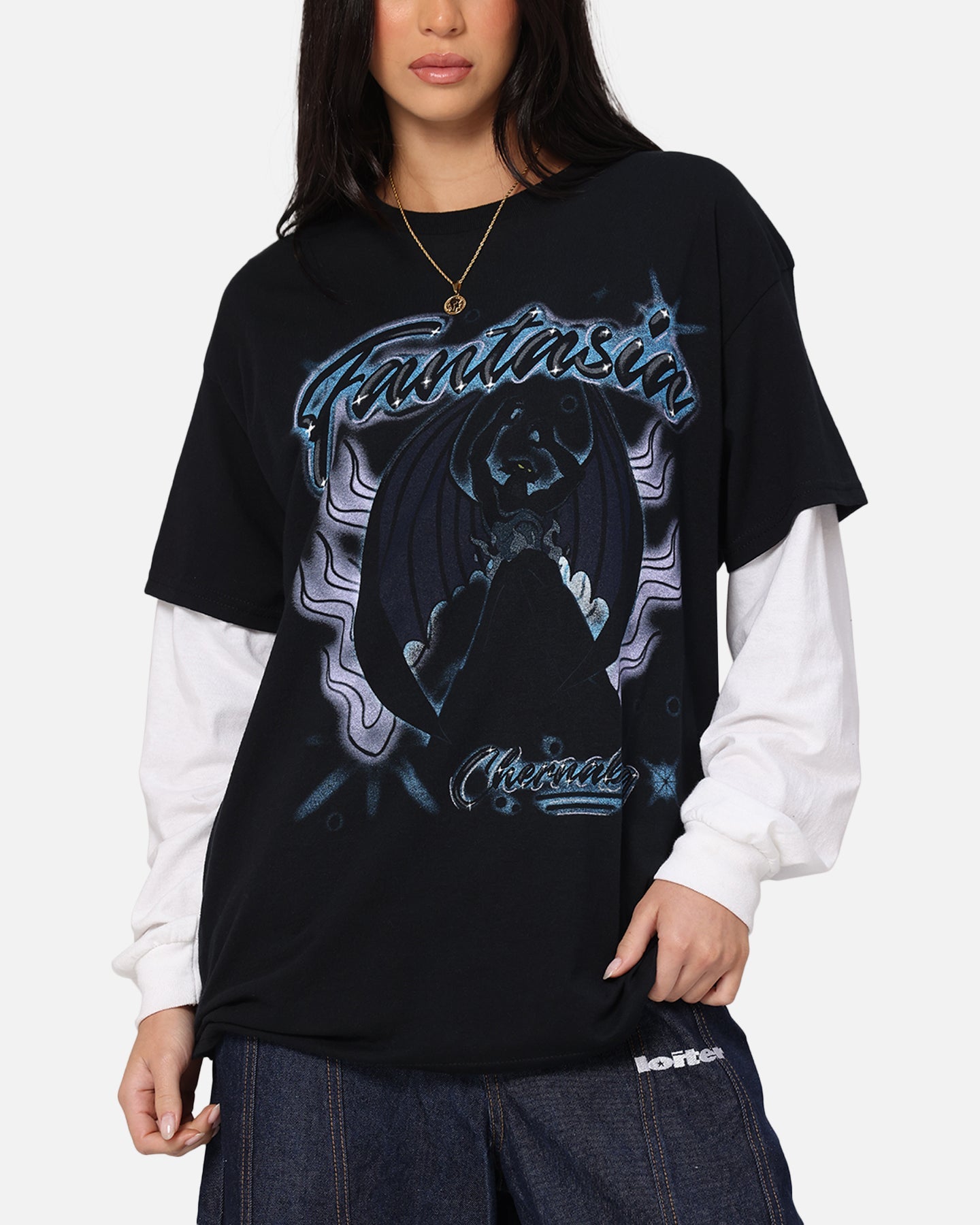 Goat Crew Disney Fantasia Chernabog Airbrush T-Shirt Black