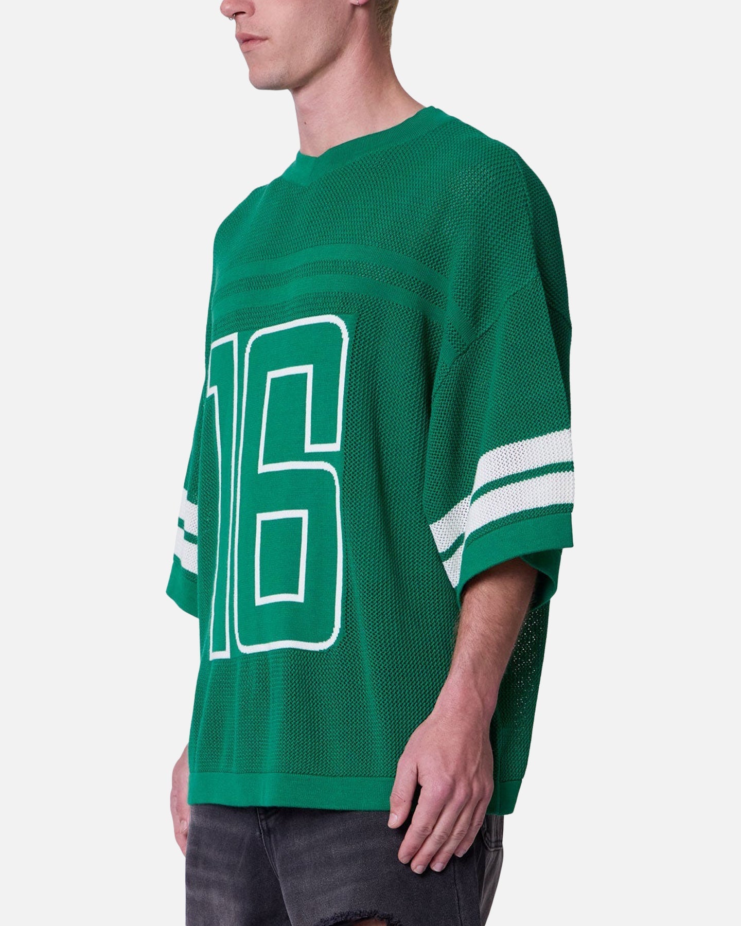 MNML Open Knit Varsity Jersey Kelly Green