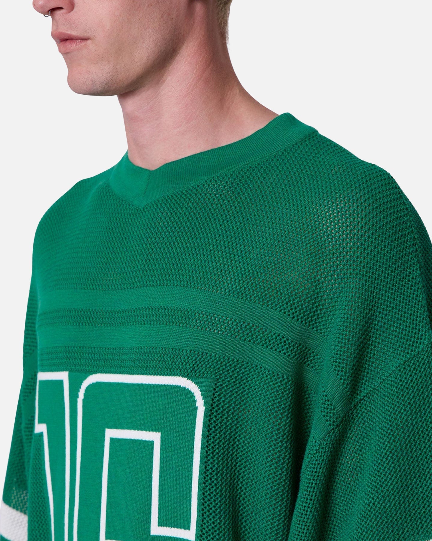 MNML Open Knit Varsity Jersey Kelly Green