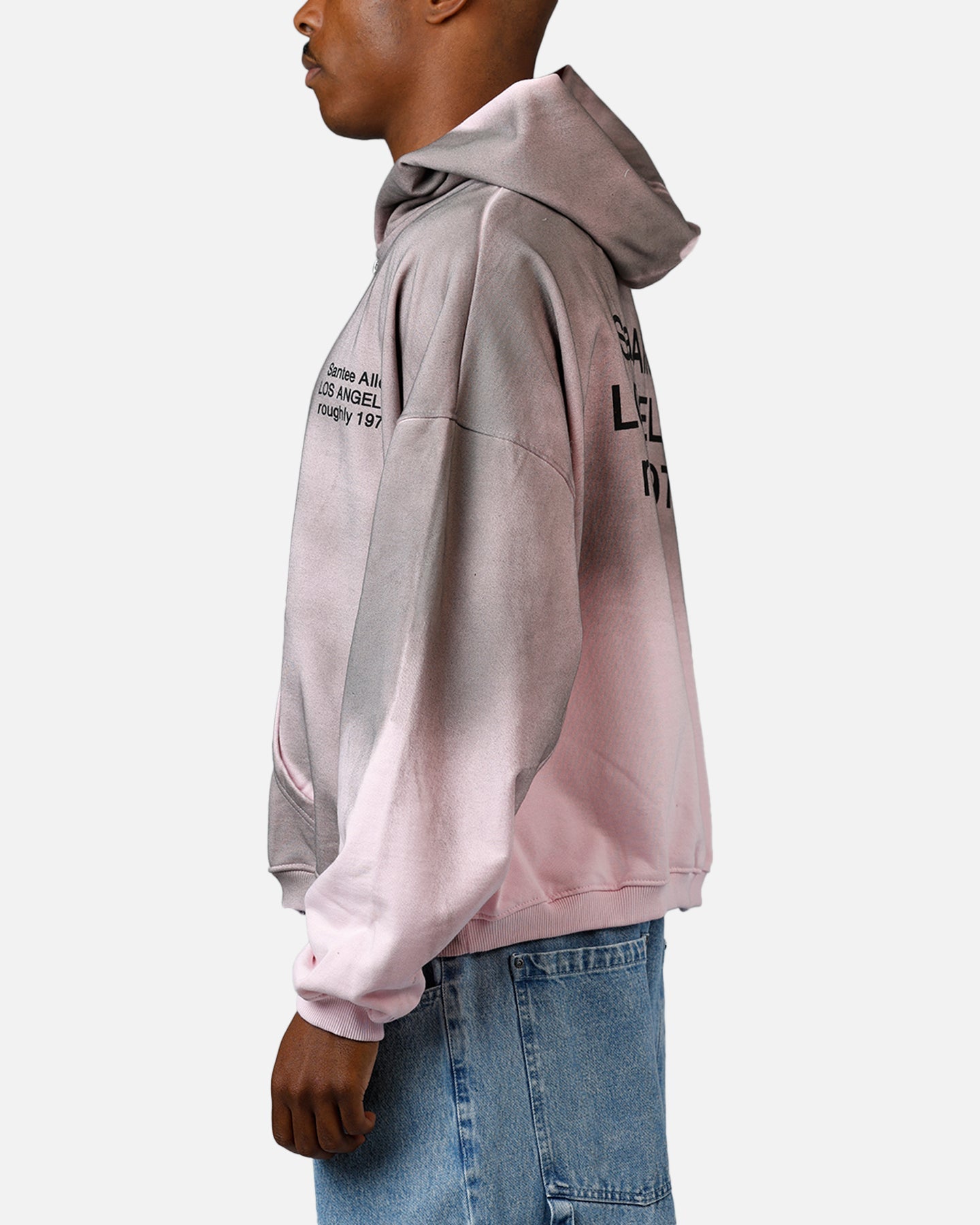 MNML Santee Alley Zip Up Hoodie Pink