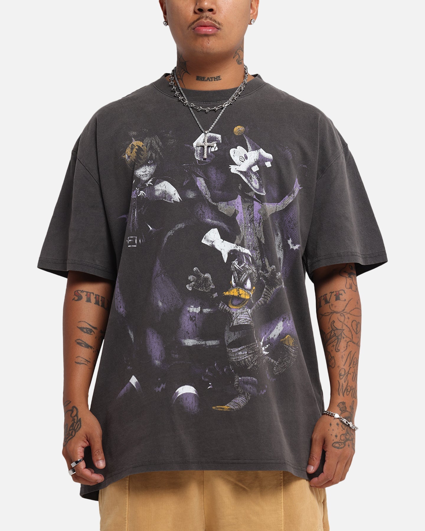 Goat Crew Disney Kingdom Hearts Halloween Town Heavy T-Shirt Black Wash