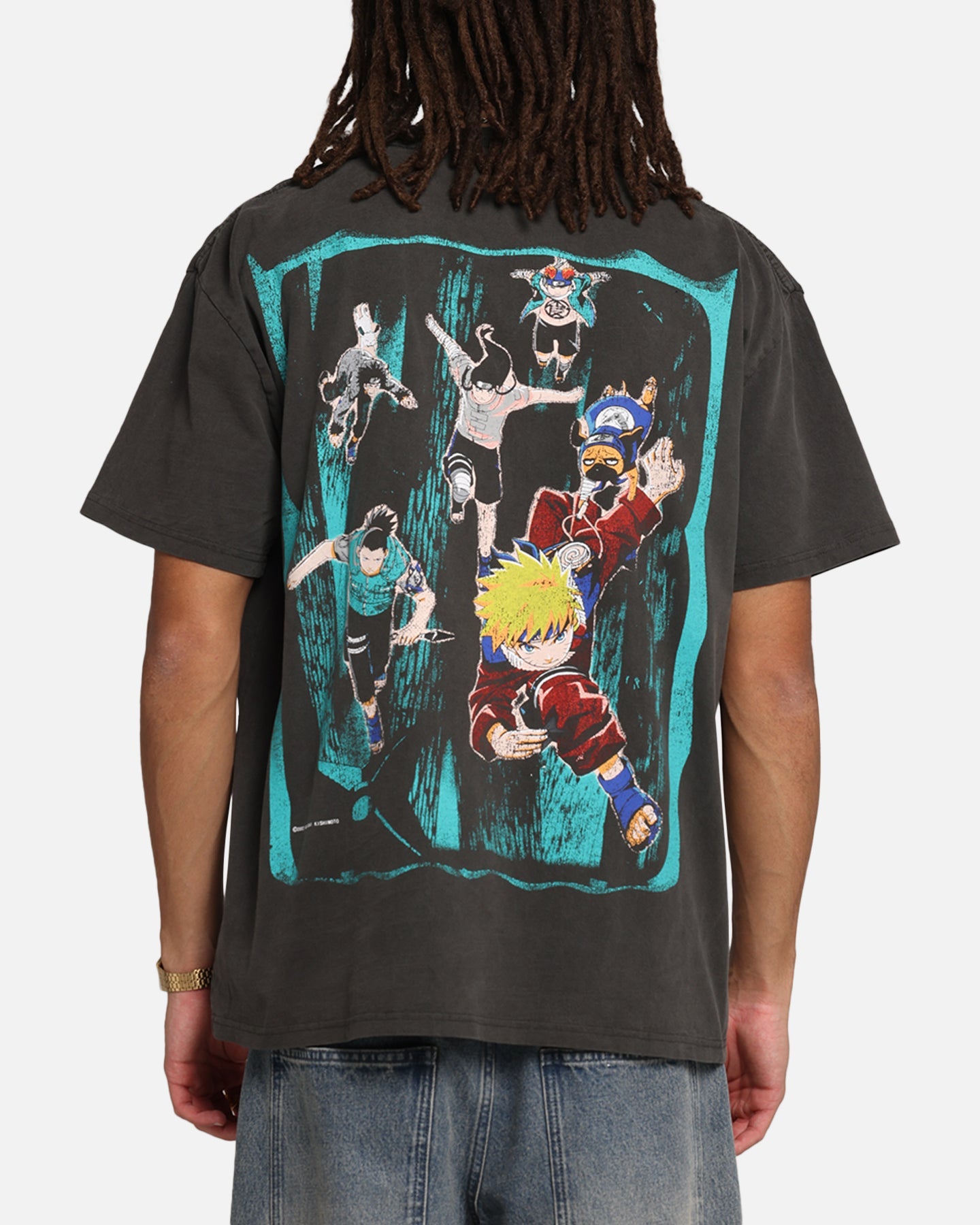 73Studio X Naruto Sasuke Retrieval Heavy T-Shirt Black Wash