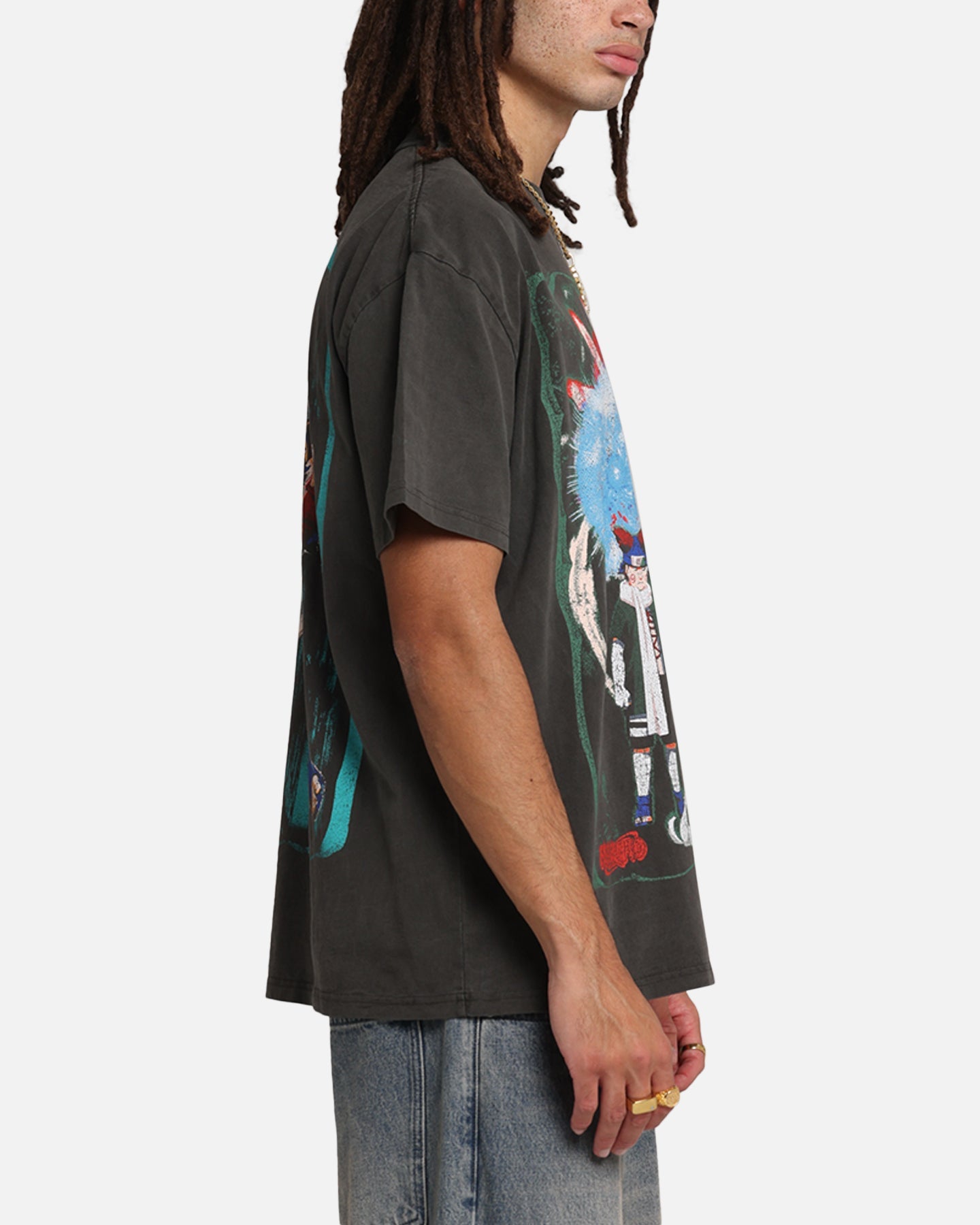 73Studio X Naruto Sasuke Retrieval Heavy T-Shirt Black Wash