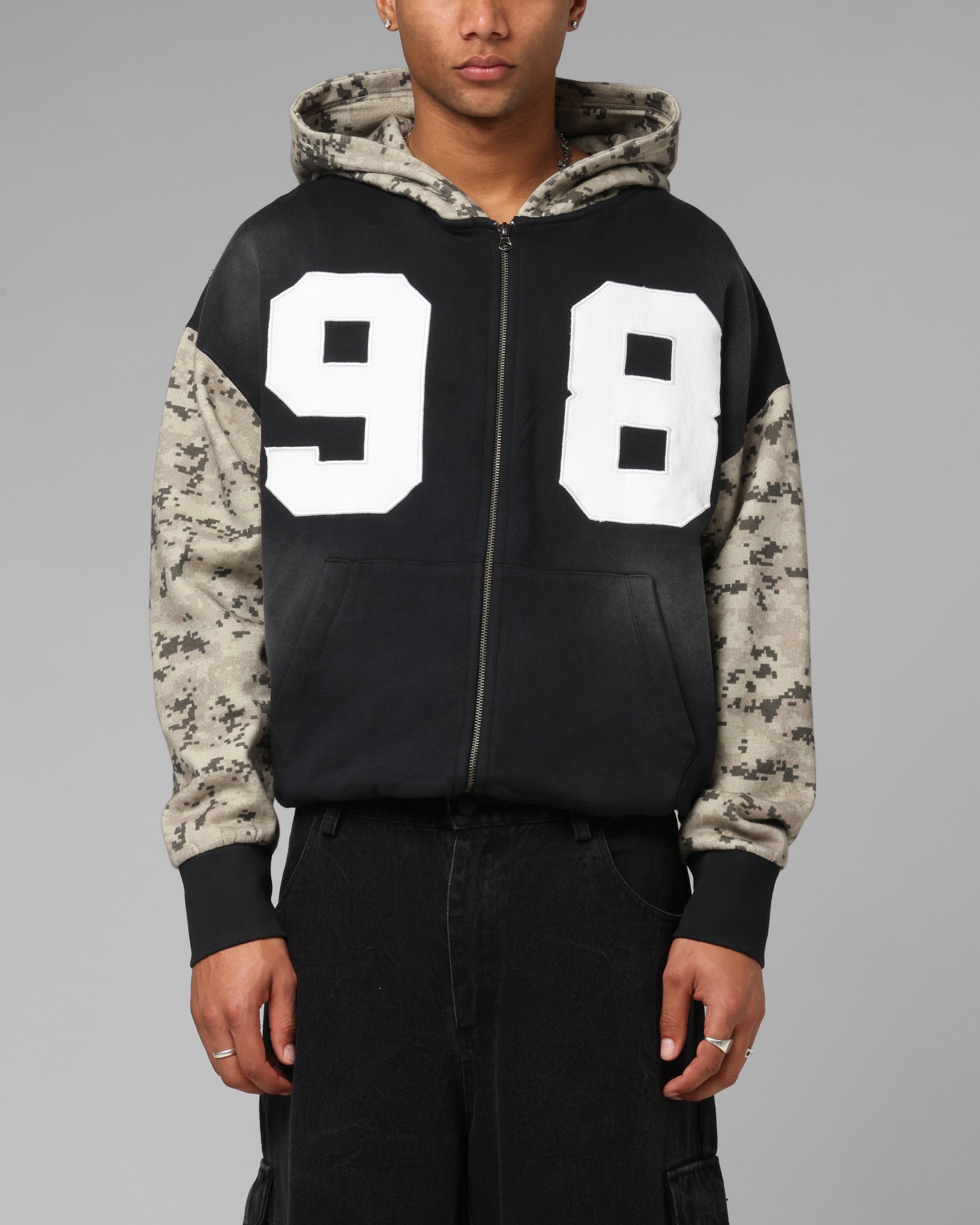 Loiter Cosmos Zip Hoodie Black/Camo