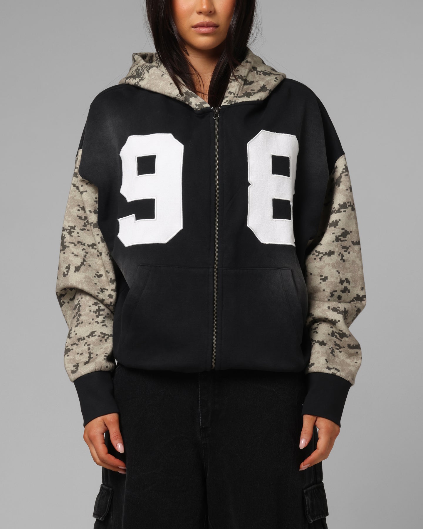 Loiter Cosmos Zip Hoodie Black/Camo