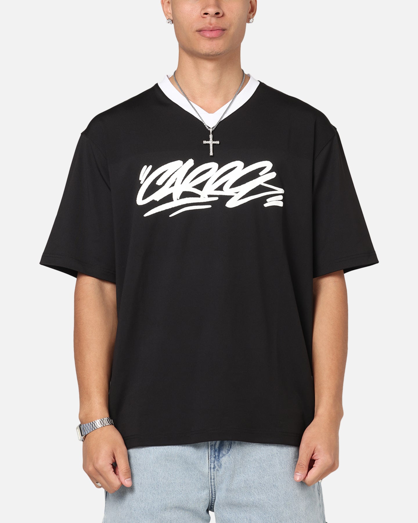 Carre Graffiti Jersey T-Shirt Black