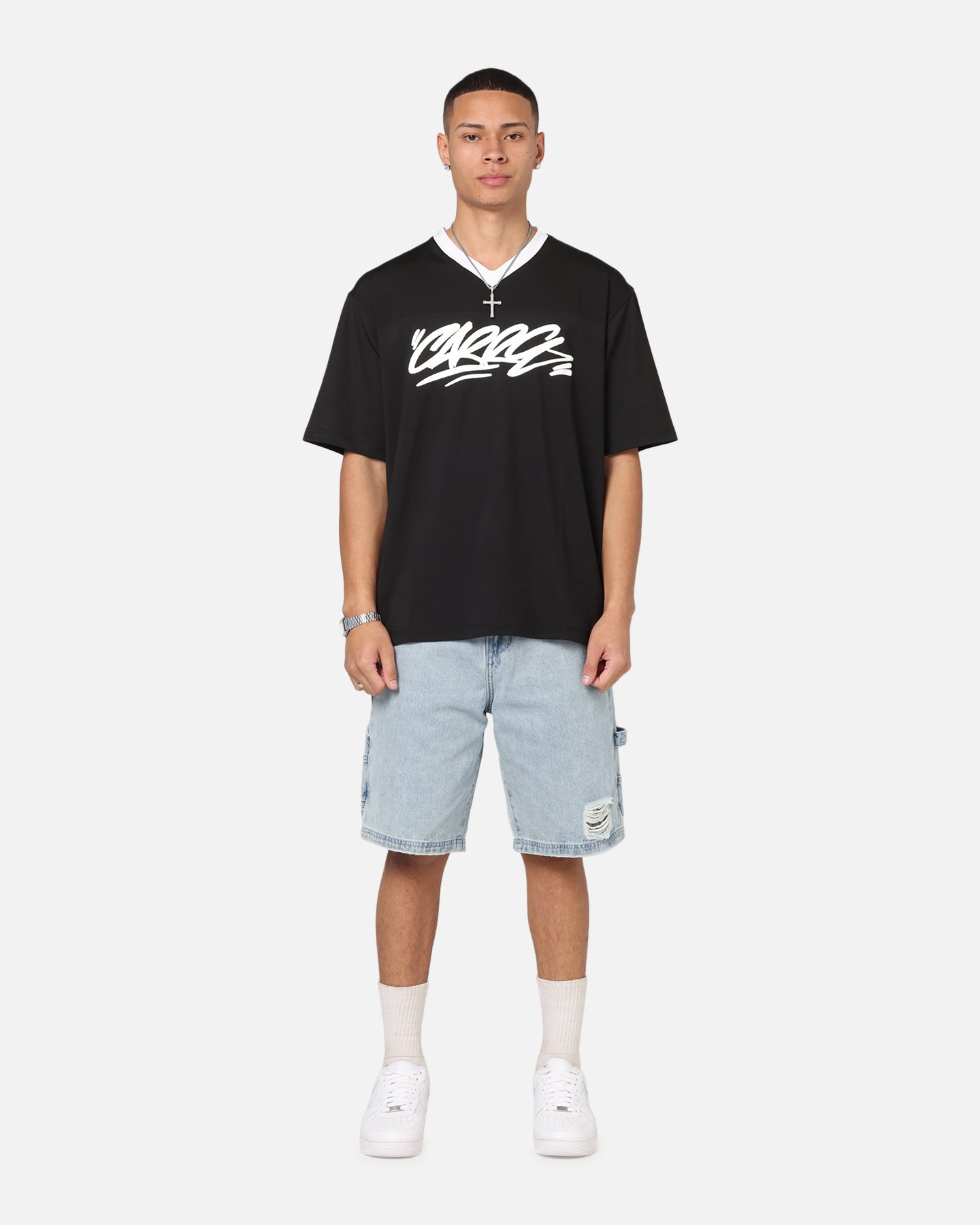 Carre Graffiti Jersey T-Shirt Black