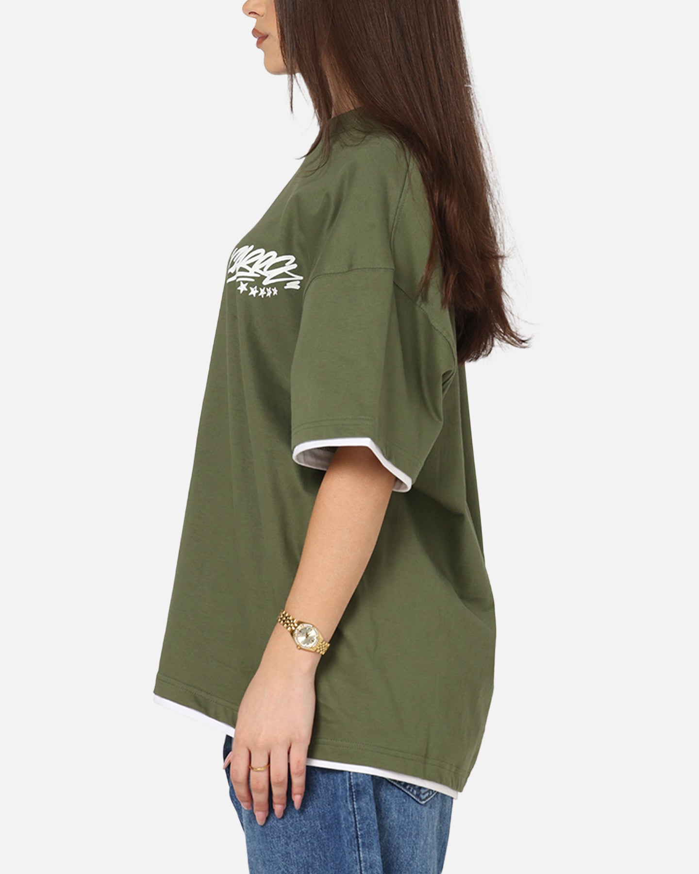 Carre Motion Layered T-Shirt Green/White