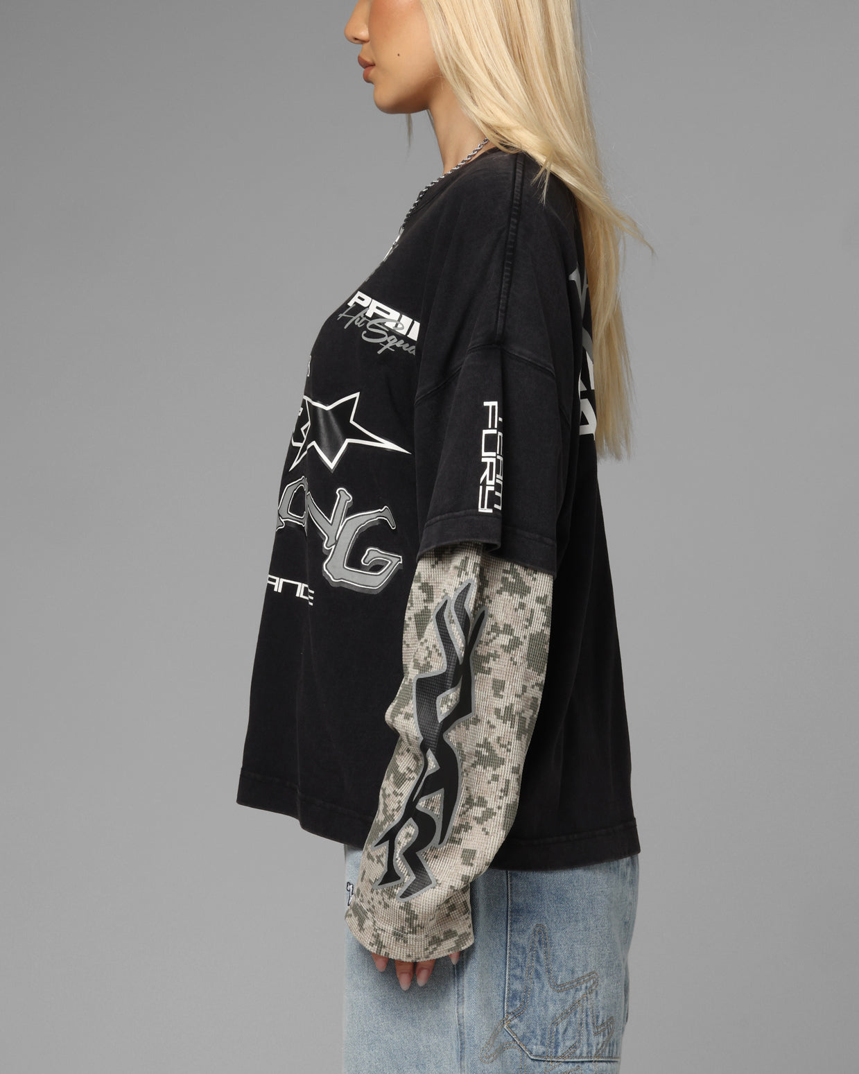 Loiter Performance Layered Long Sleeve T-Shirt Vintage Black