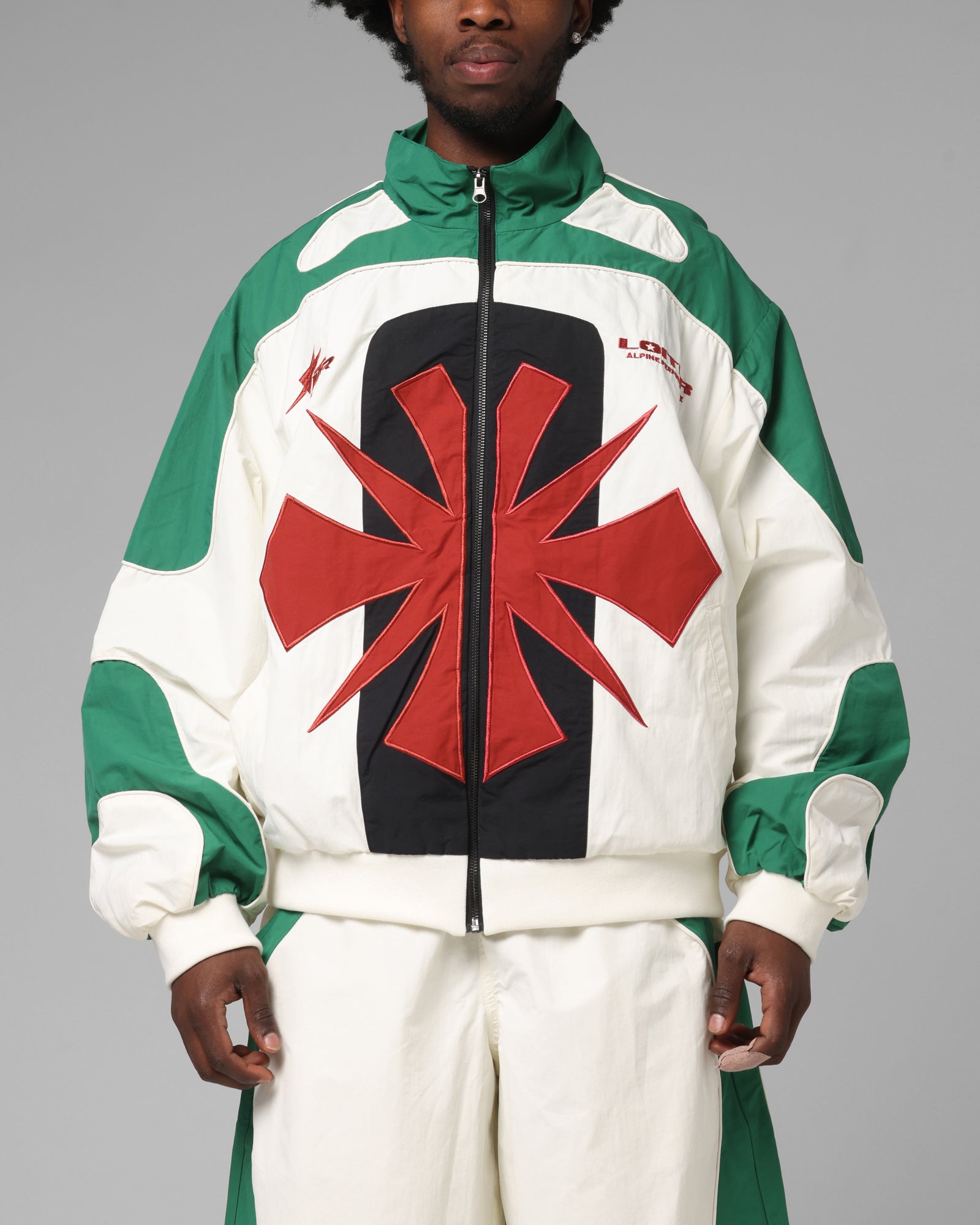 Loiter Club Classic Track Jacket White/Green