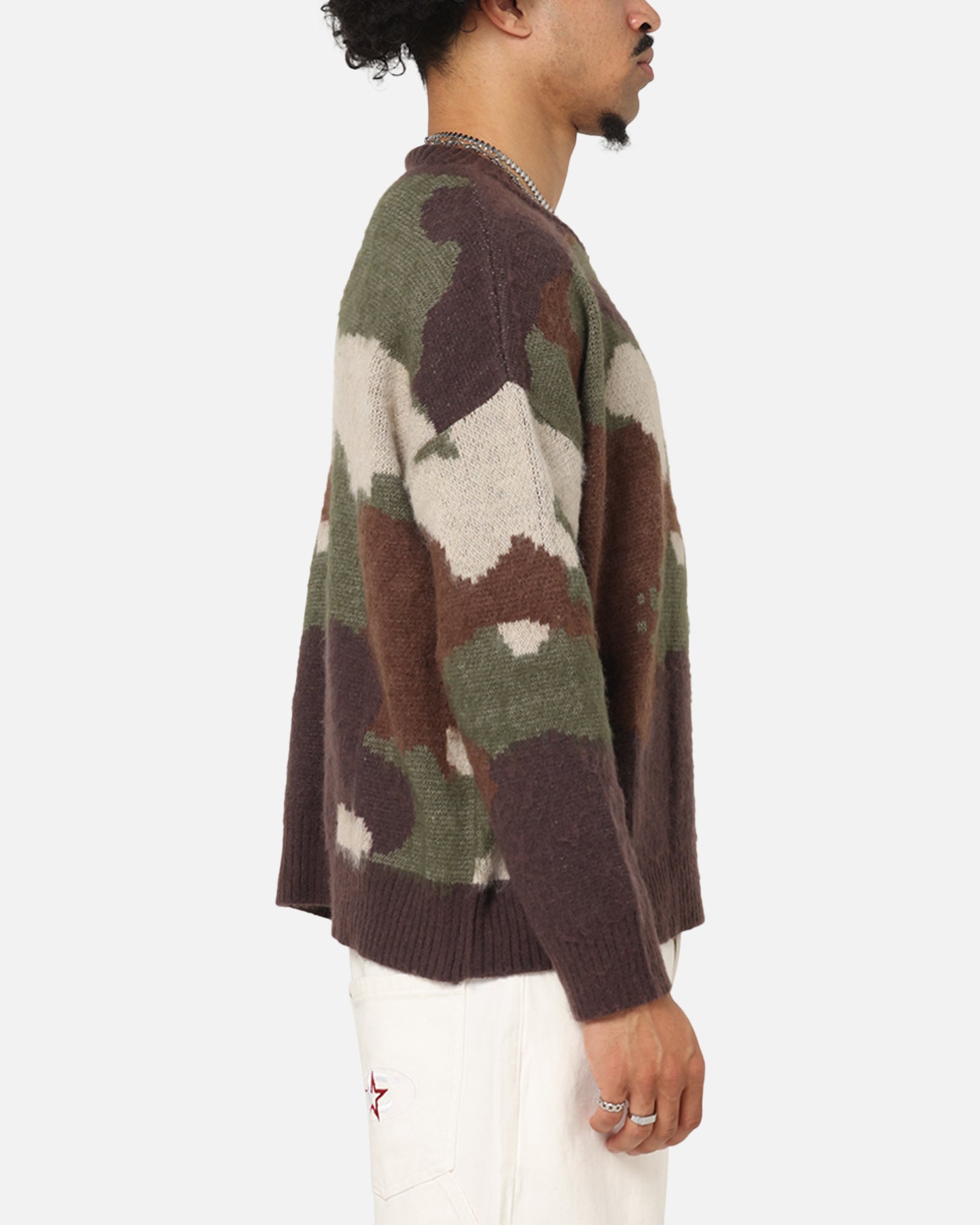 Carre Camo Brushed Sweater Woodland Camo