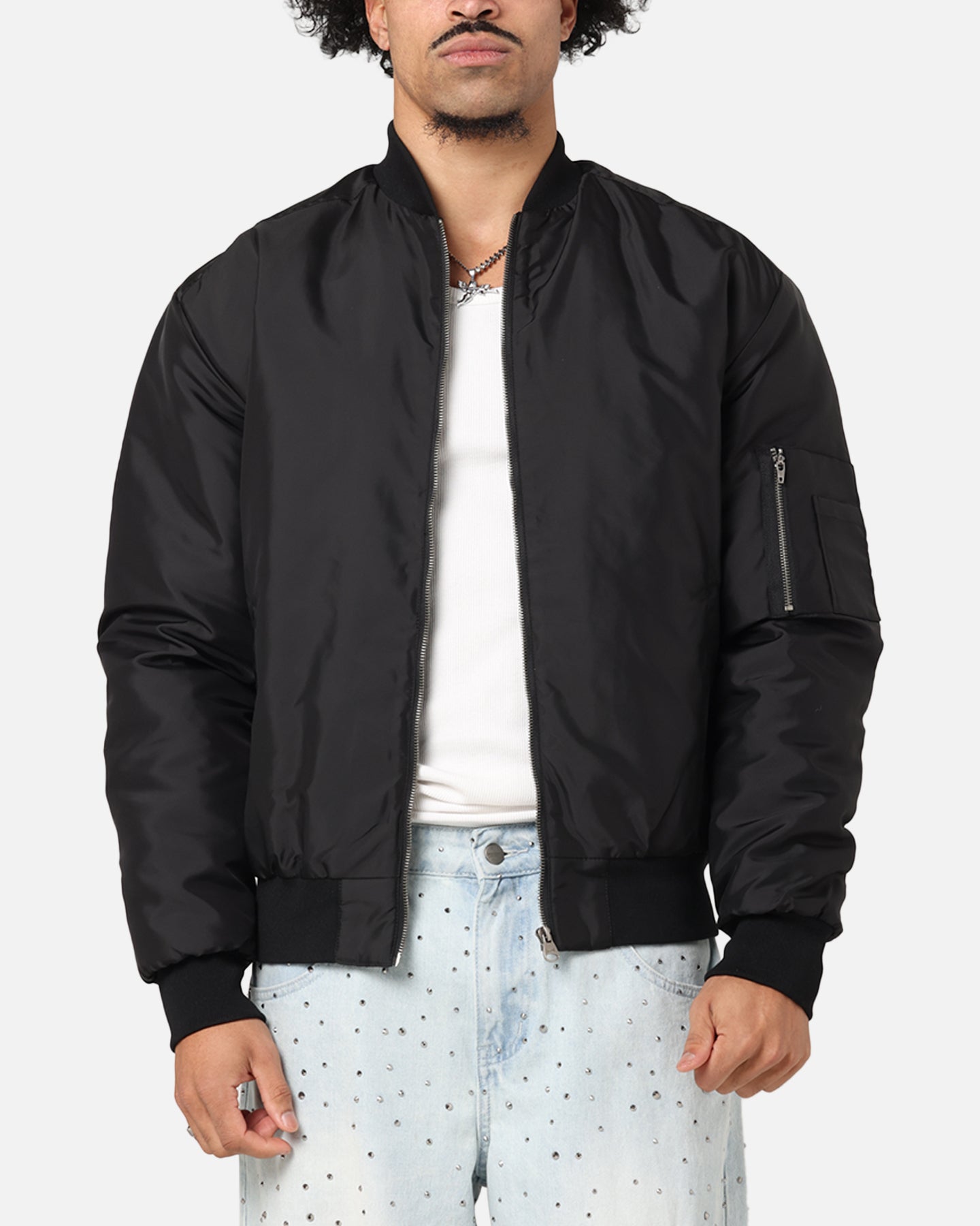 Saint Morta Gothic Noir Bomber Jacket Black