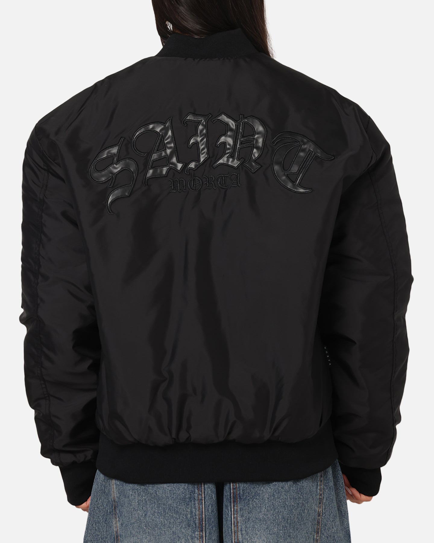 Saint Morta Gothic Noir Bomber Jacket Black