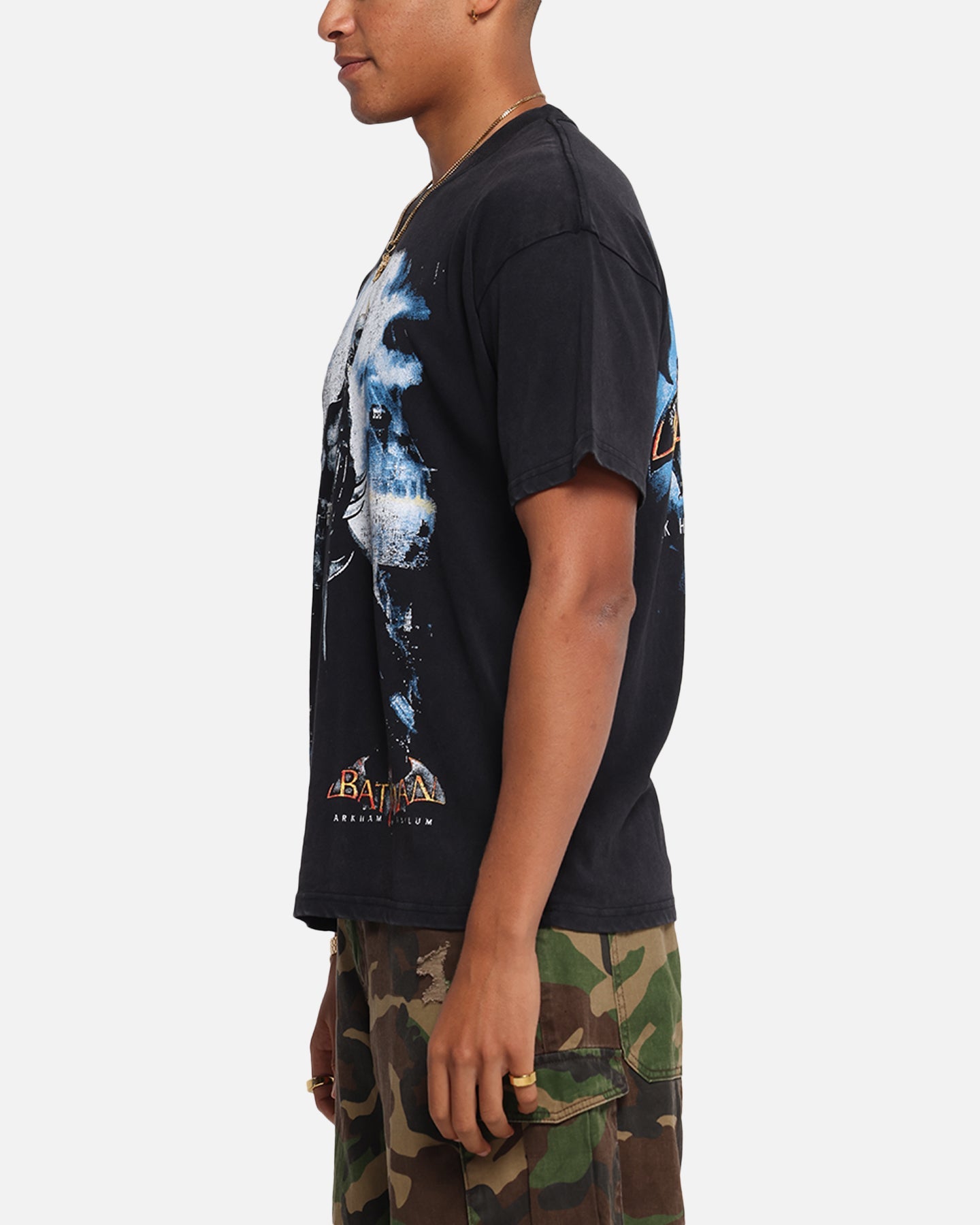 73Studio X DC Batman Arkham Asylum Vintage T-Shirt Black Acidwash