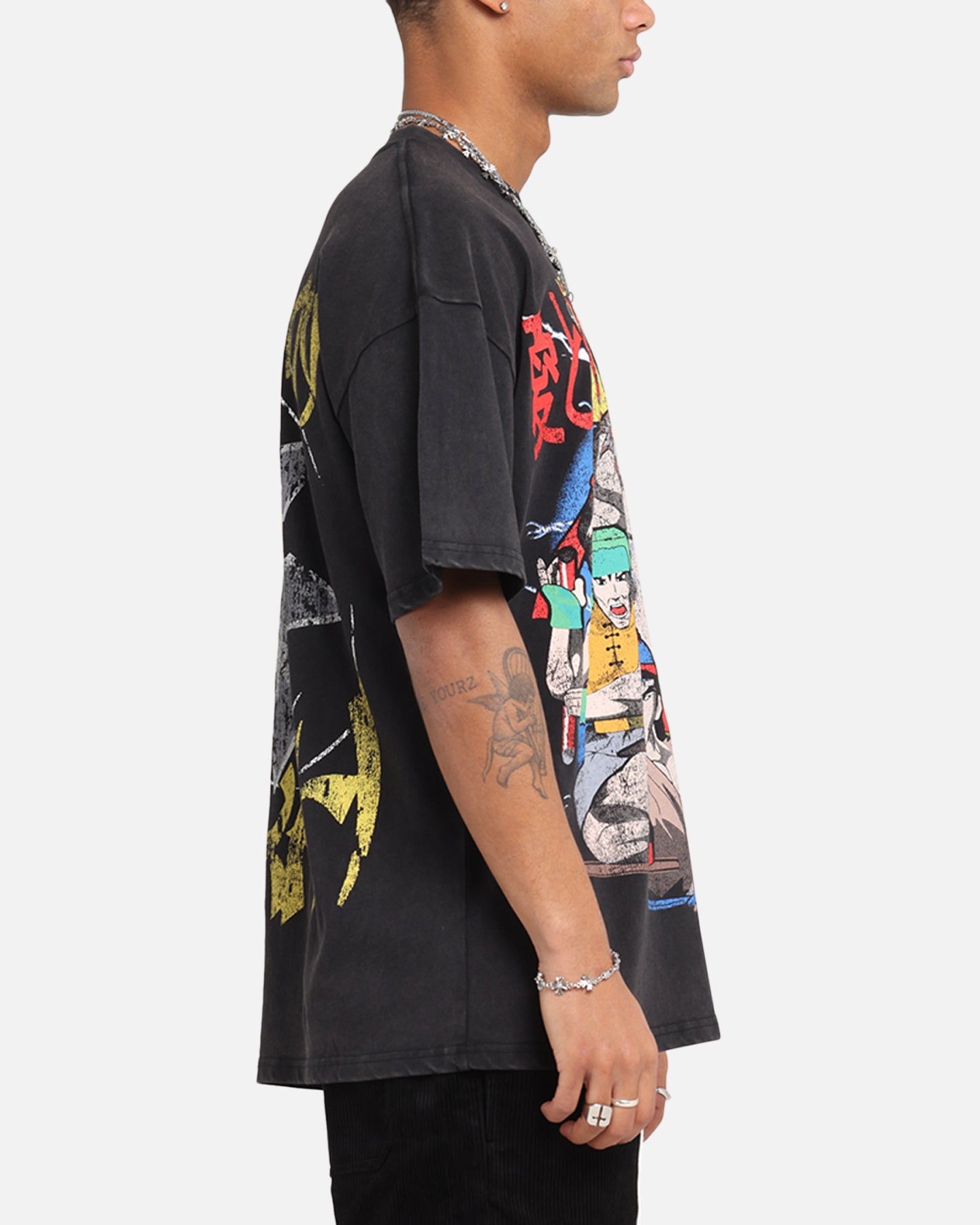 73Studio X South Park Lets Fighting Love Vintage T-Shirt Black Acidwash