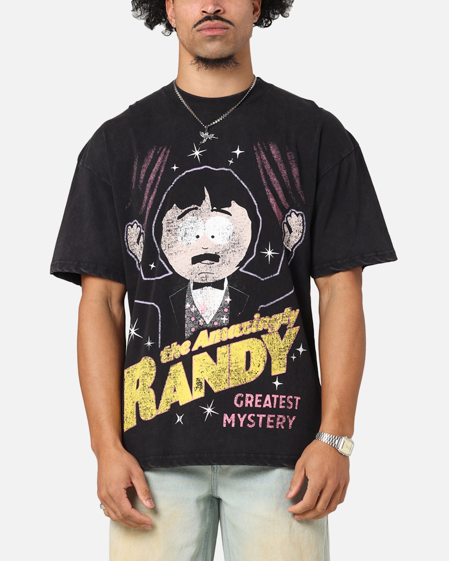 73Studio X South Park The Amazing Randy Vintage T-Shirt Black Acidwash