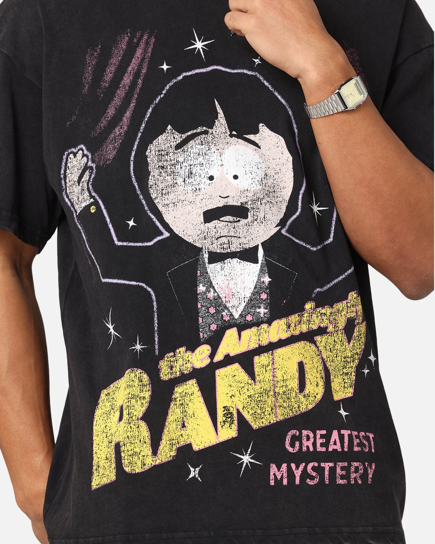 73Studio X South Park The Amazing Randy Vintage T-Shirt Black Acidwash