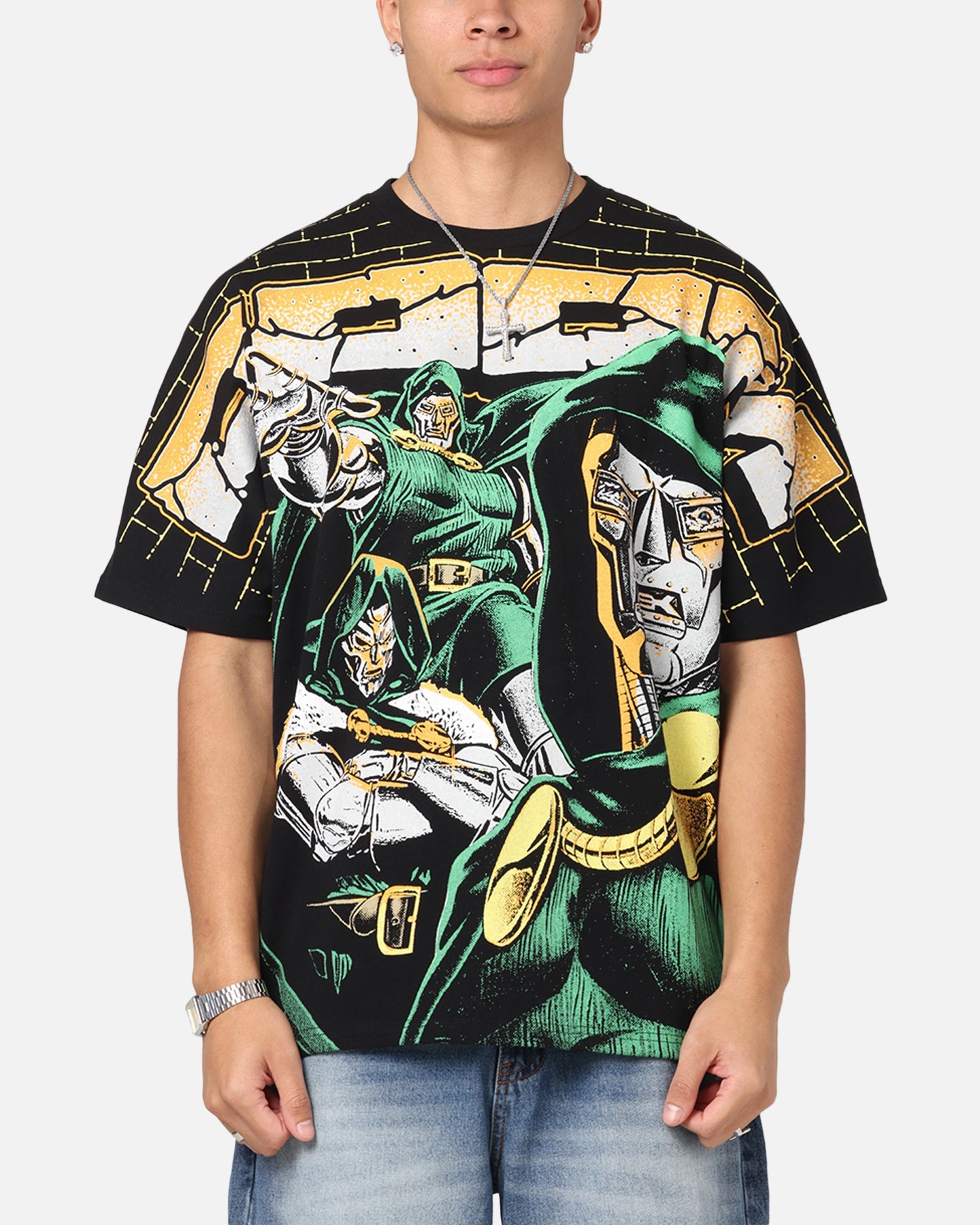 American Thrift Marvel Doctor Doom All Over Print T-Shirt Black
