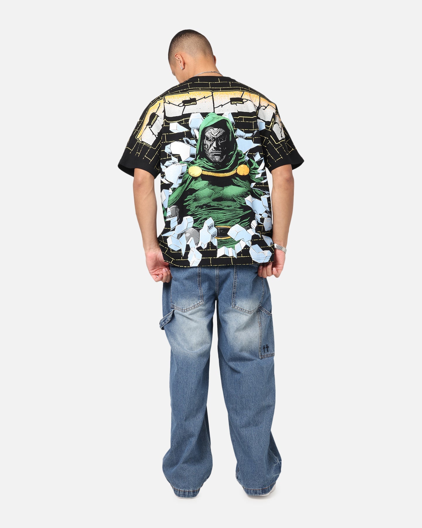American Thrift Marvel Doctor Doom All Over Print T-Shirt Black