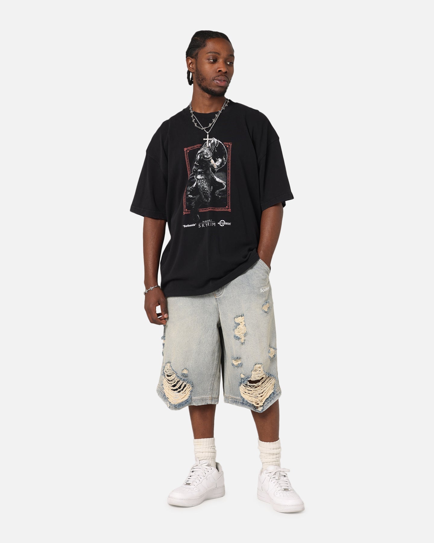 73Studio X The Elder Scrolls V: Skyrim '11 Dragonborn Vintage T-Shirt Black Acidwash