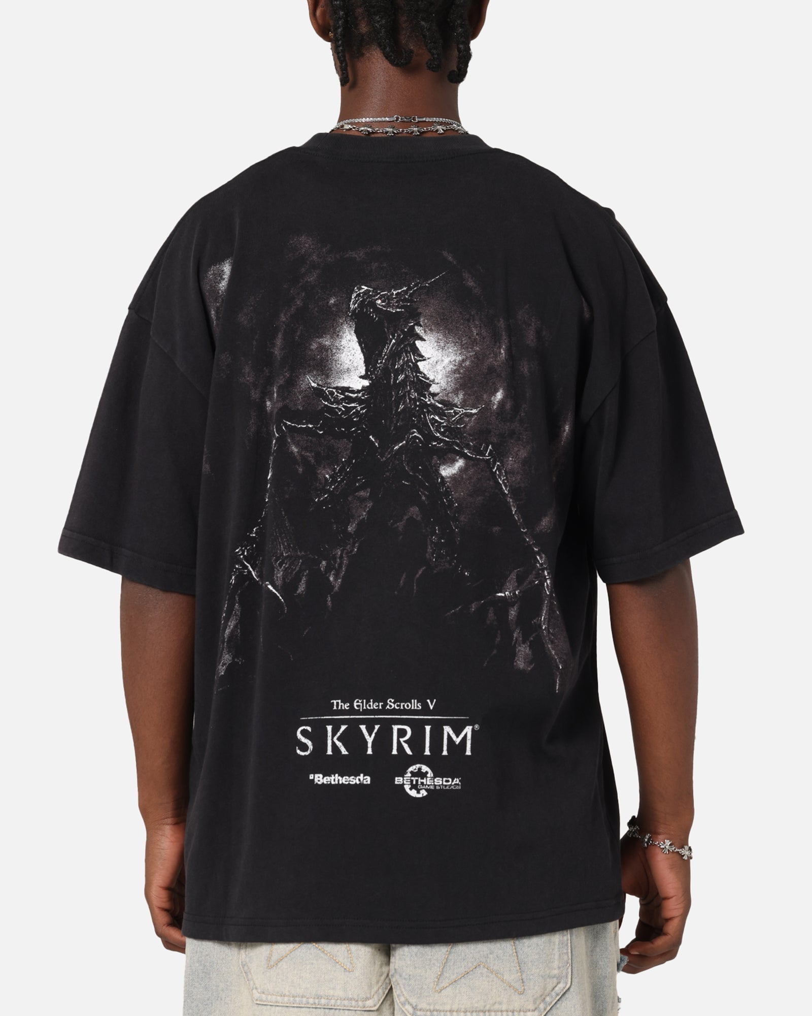 73Studio X The Elder Scrolls V: Skyrim Alduin Vintage T-Shirt Black Acidwash