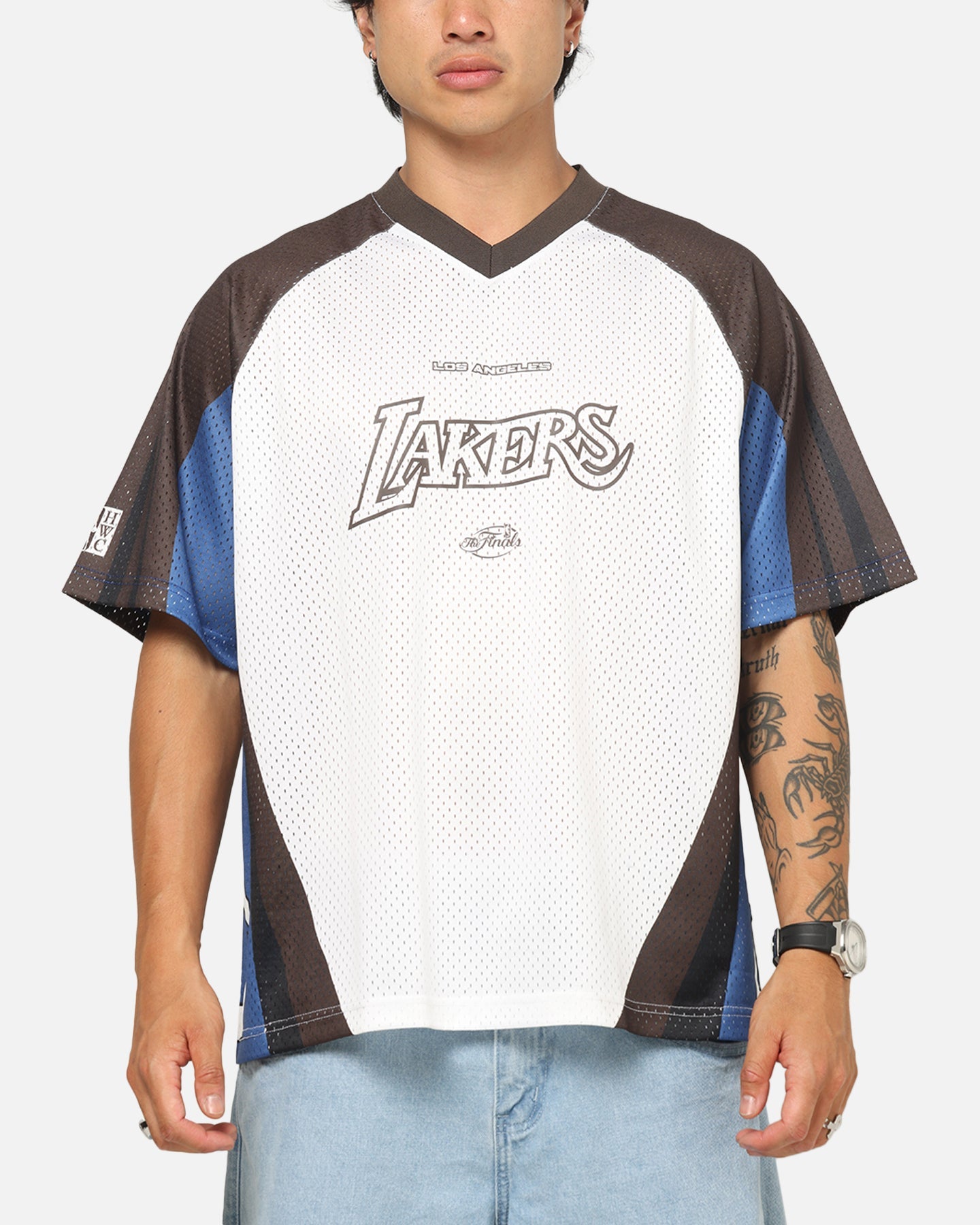 Mitchell & Ness Los Angeles Lakers Warehouse Rave Jersey White/Brown