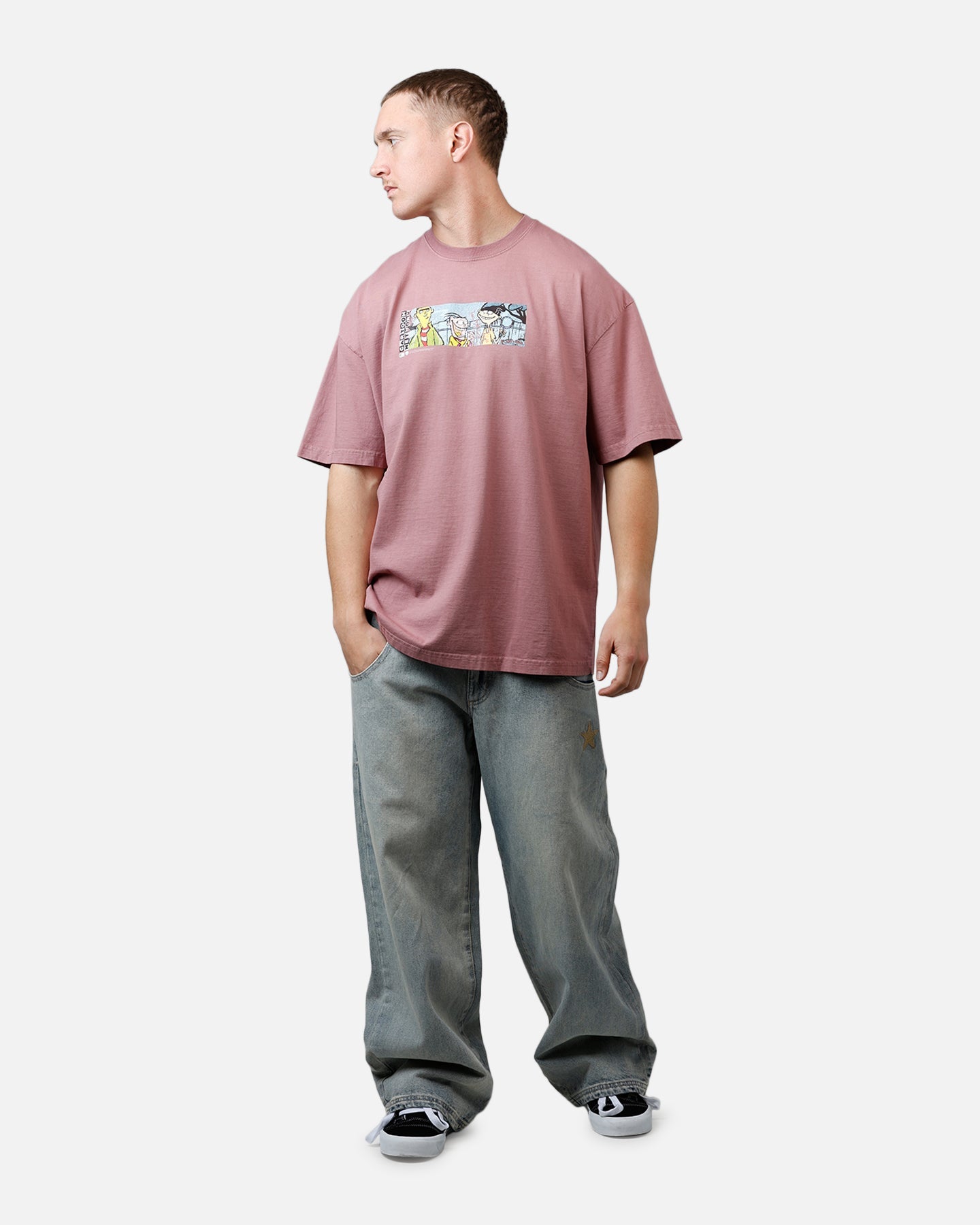 73Studio X Cartoon Network Ed Edd N Eddy Grail Vintage T-Shirt Ash Rose