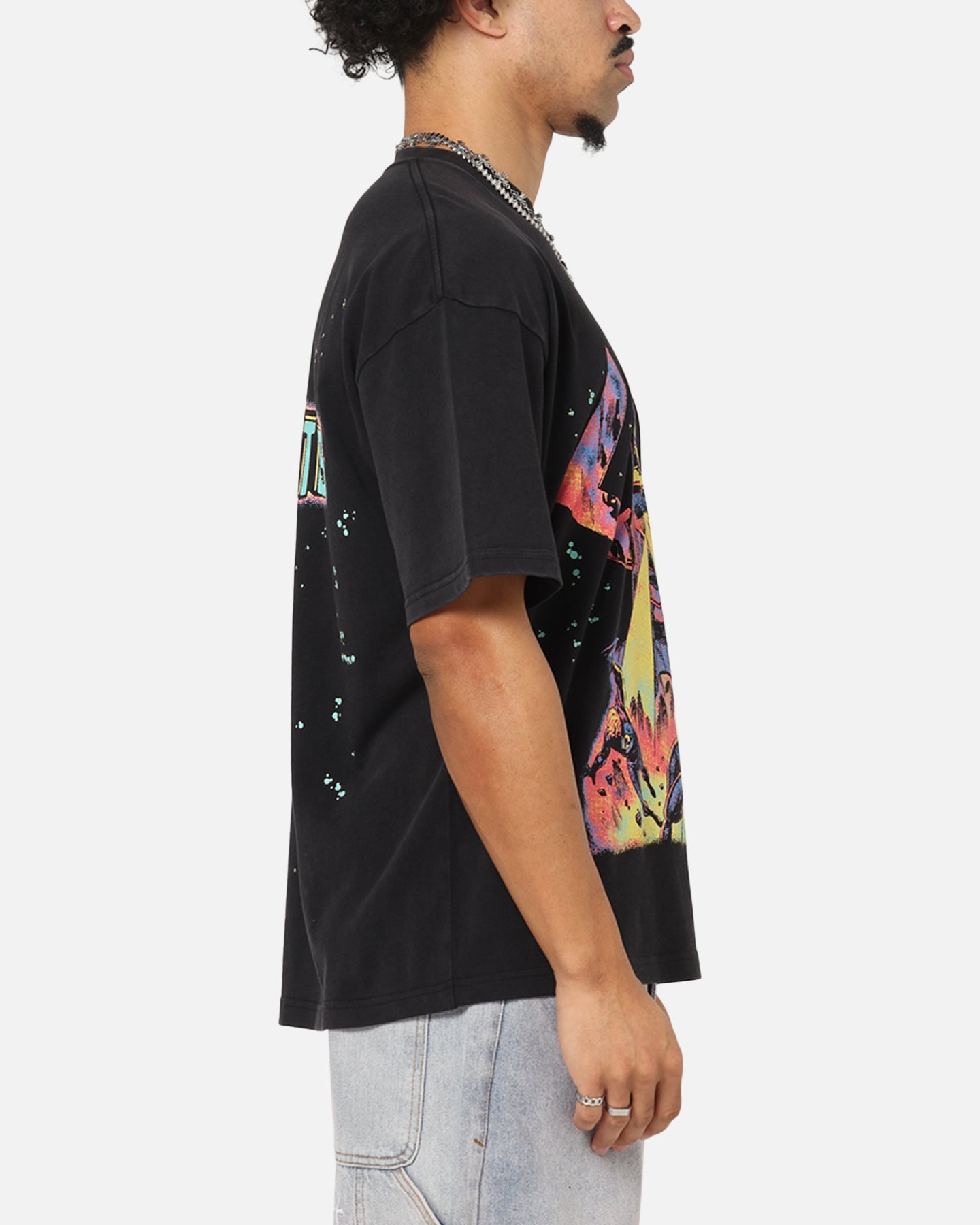 73Studio Marvel Fantastic Four Galactus Universe T-Shirt Black Acidwash