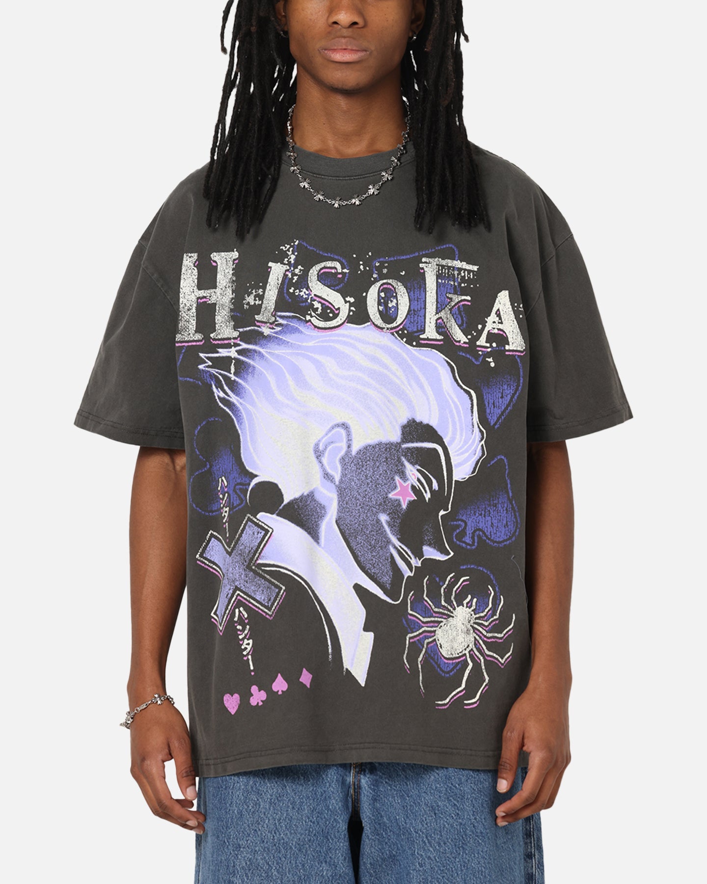 73Studio X  Hunter X Hunter Hisoka Heavyweight T-Shirt Black Wash