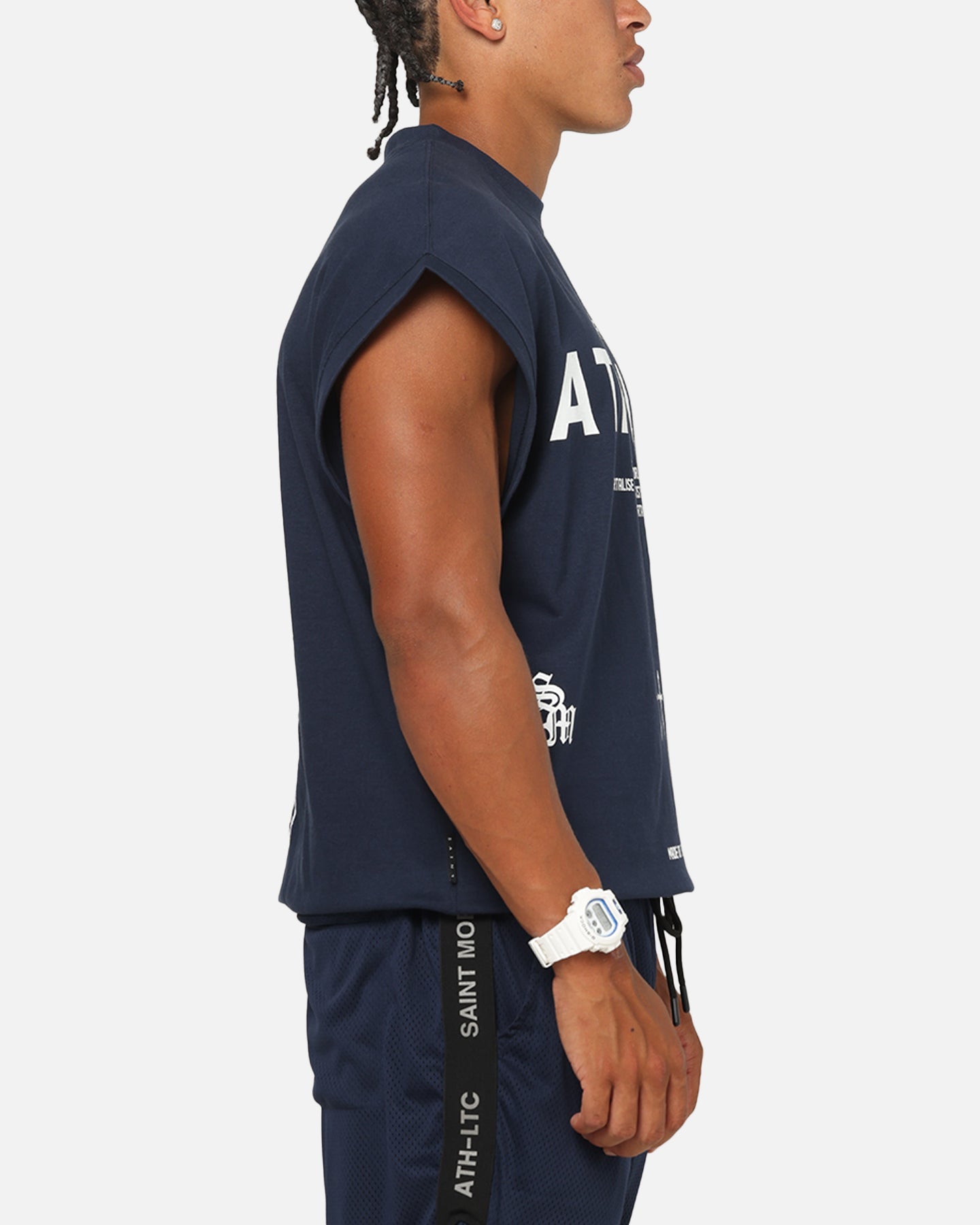 Saint Morta Athletc Cut Off Sweat T-Shirt Dark Royal