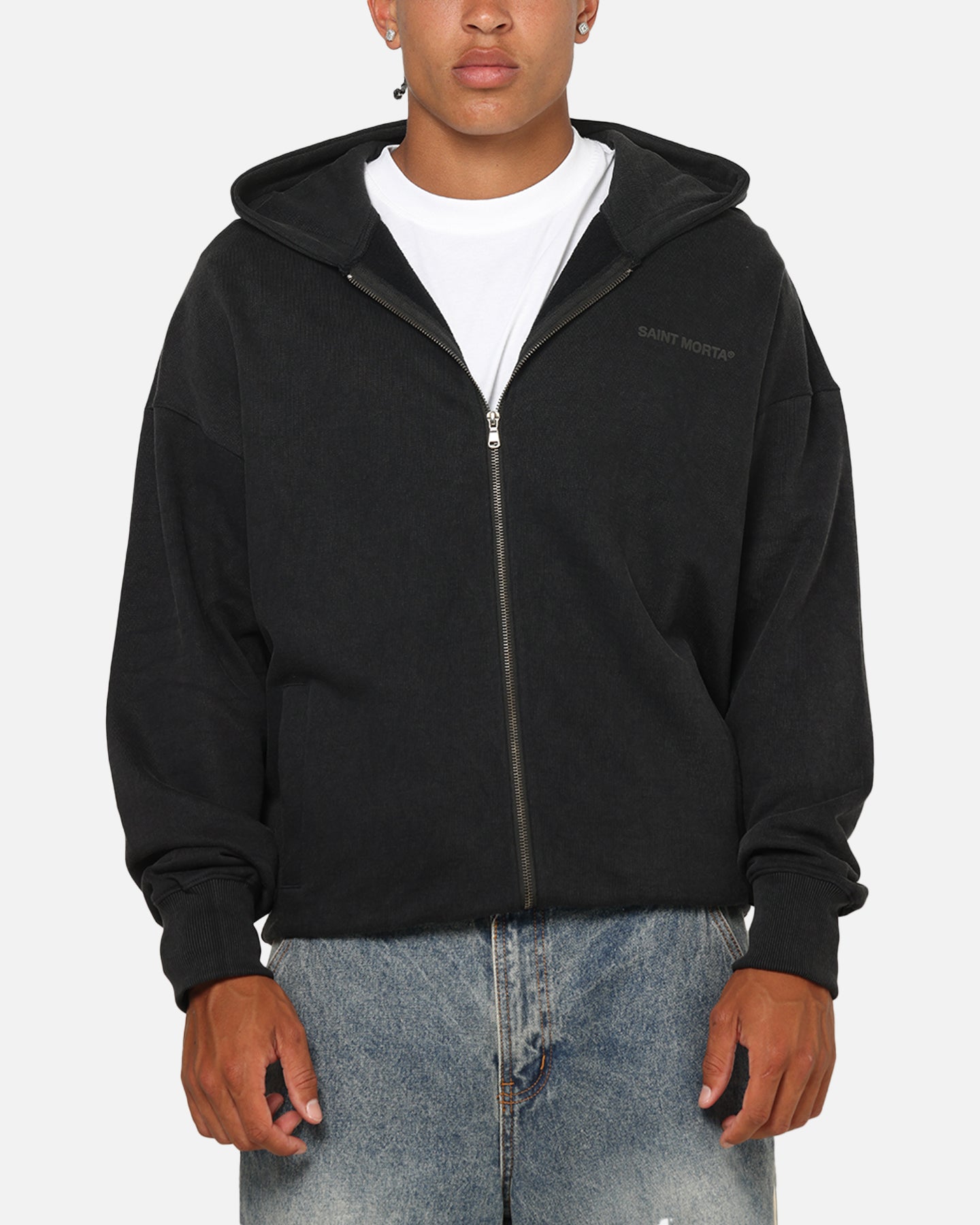 Saint Morta Crossbearer Zip Hoodie Black