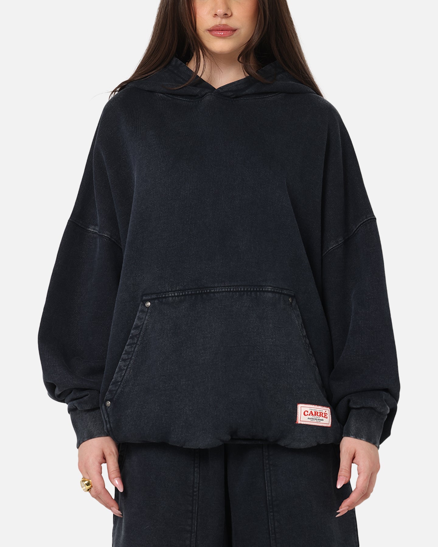 Carre Rivet Hoodie Charcoal