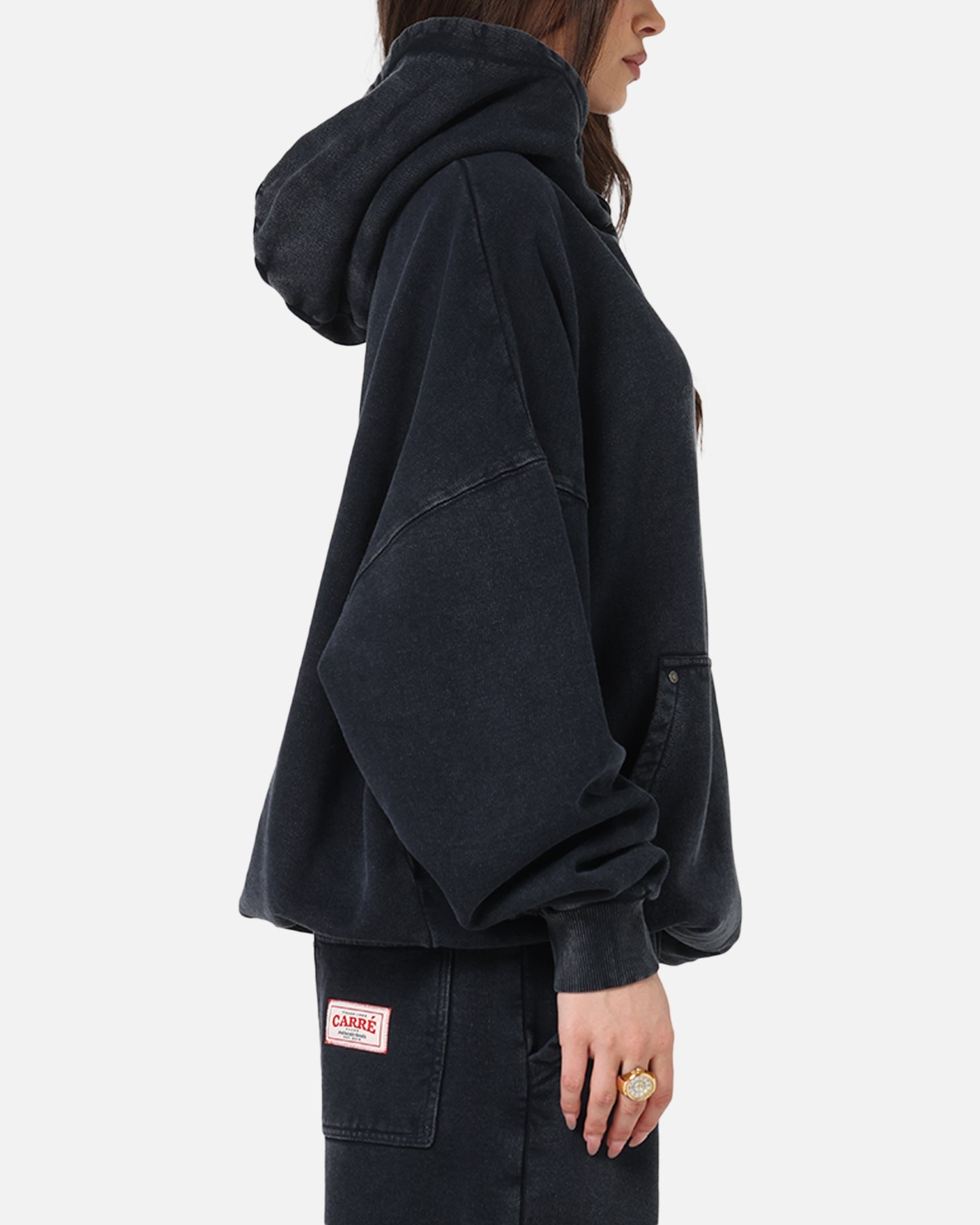 Carre Rivet Hoodie Charcoal