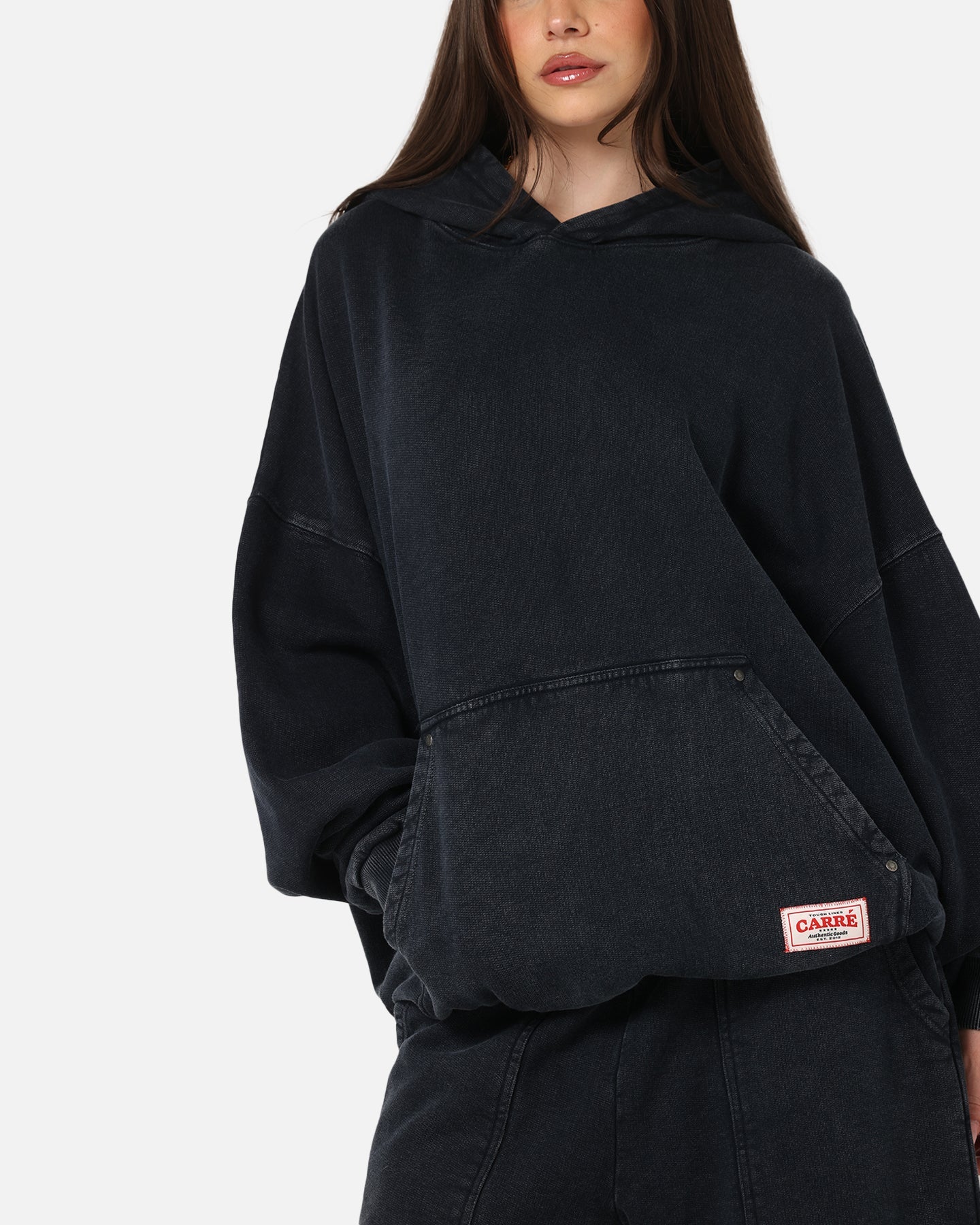 Carre Rivet Hoodie Charcoal