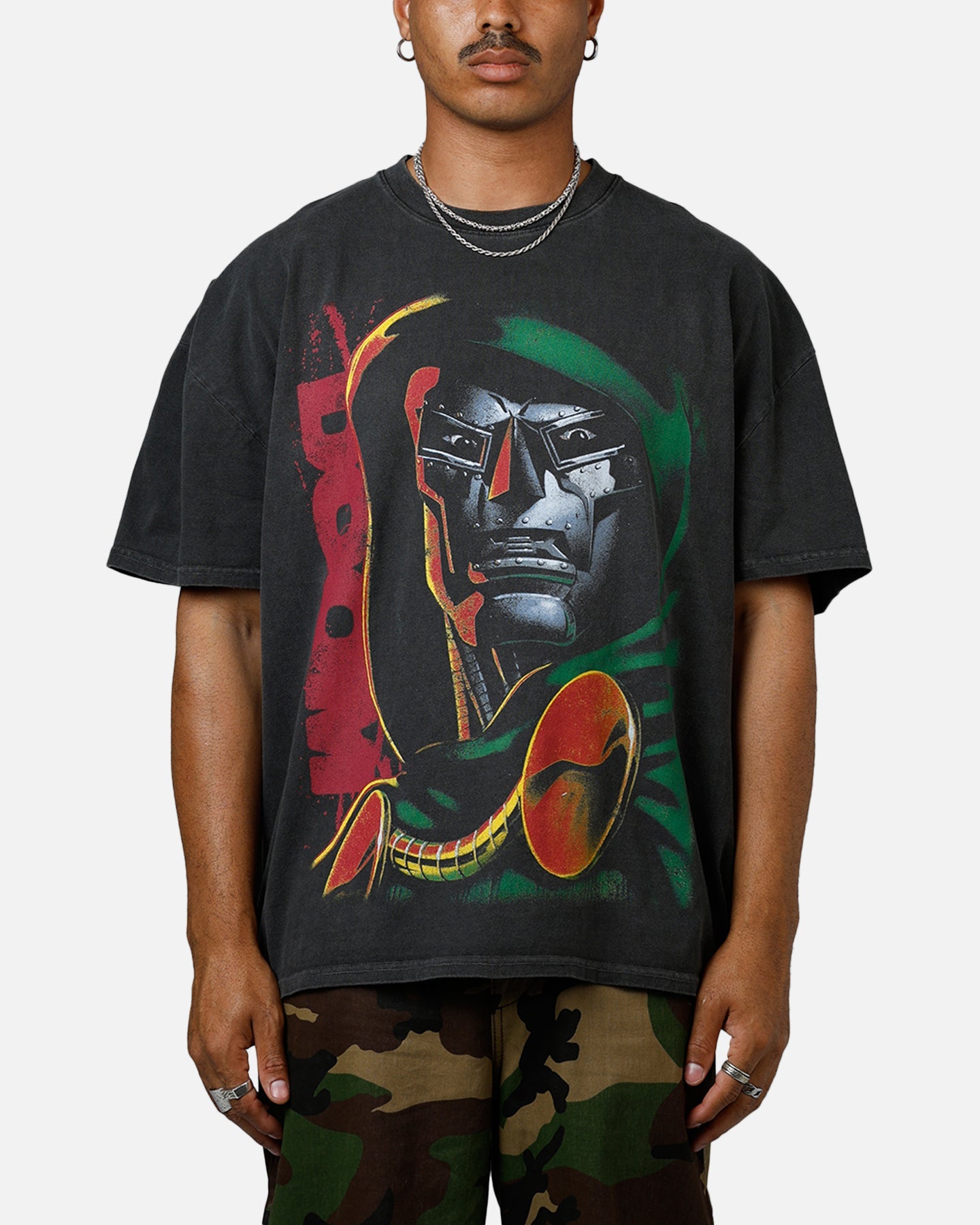 73Studio Marvel Doctor Doom Heavyweight T-Shirt Black Wash