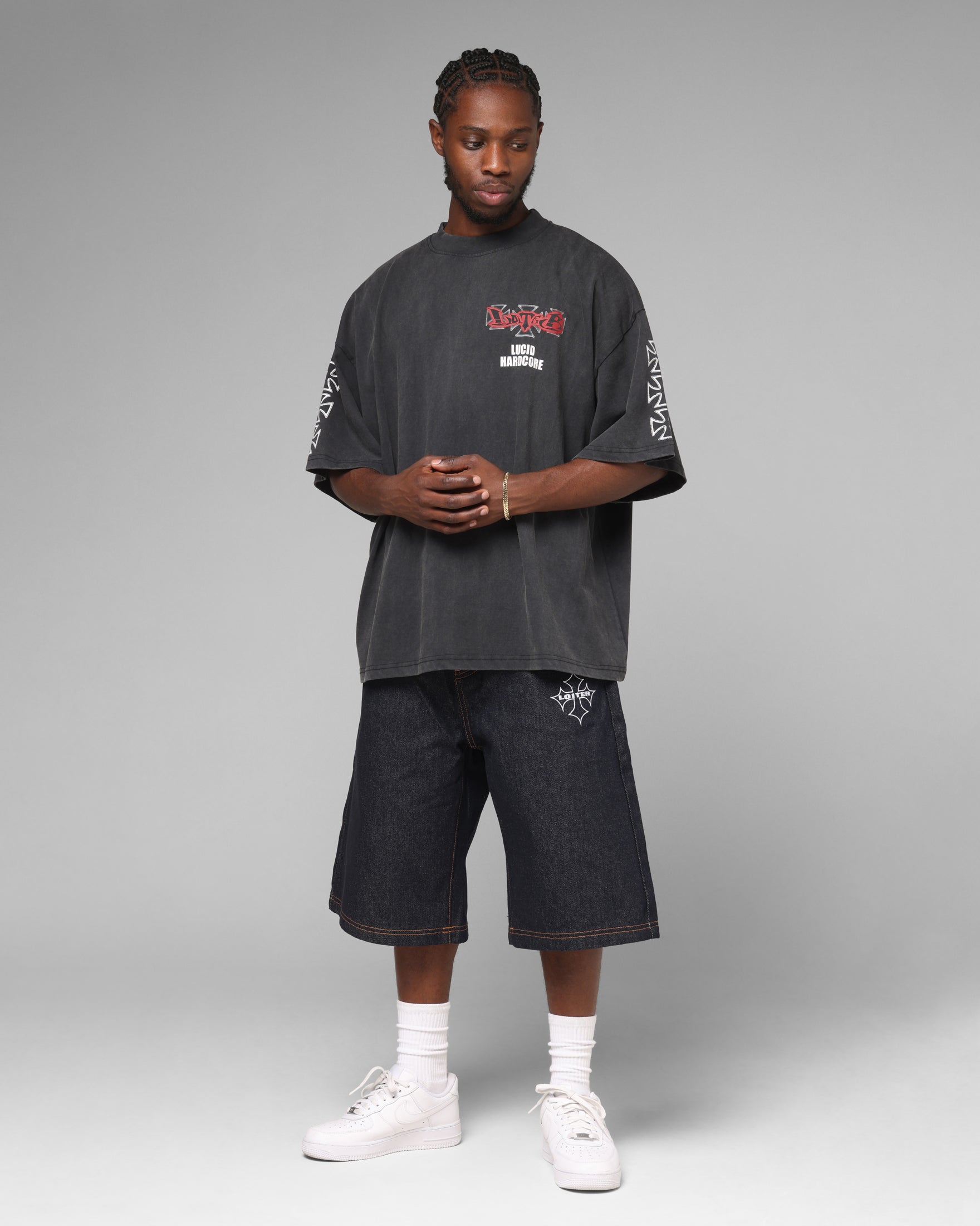 Loiter Hardcore Premium T-Shirt Washed Black