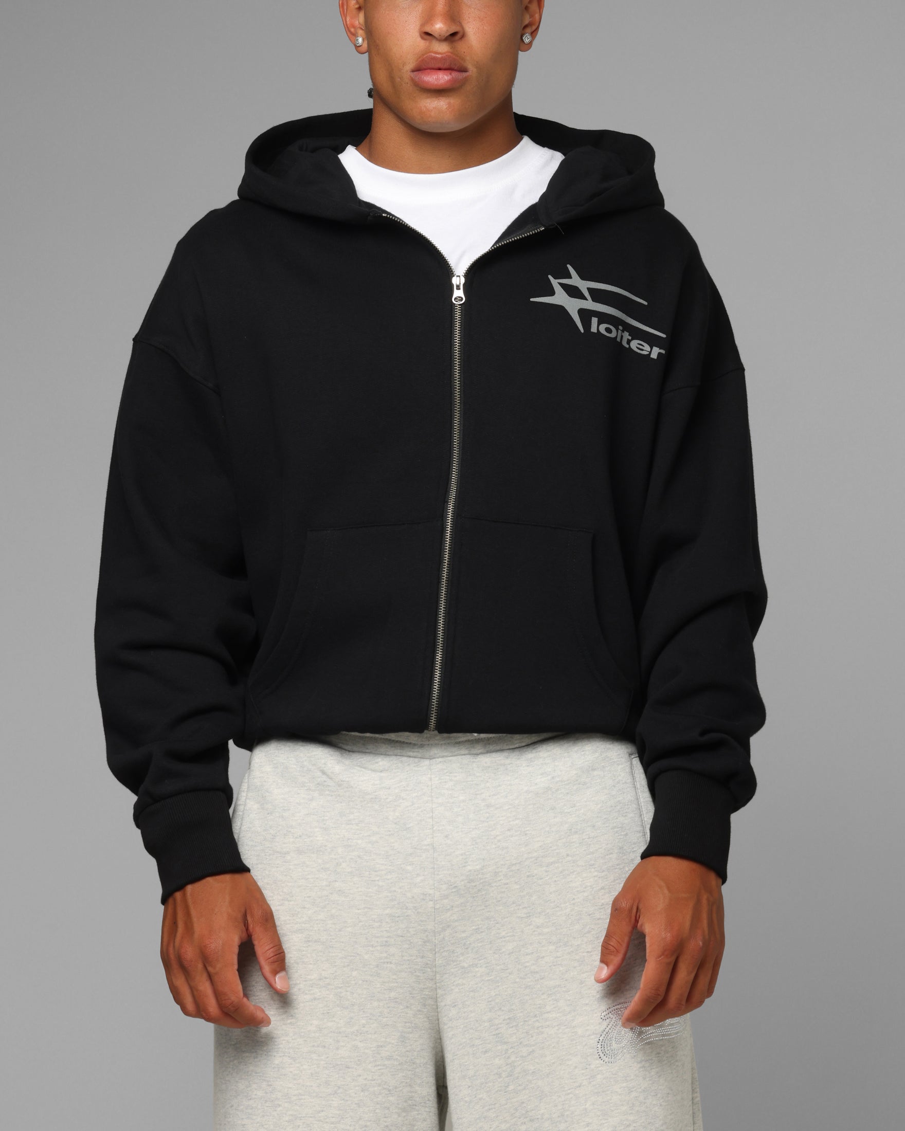 Loiter Ultra Hybrid Zip Hoodie Black